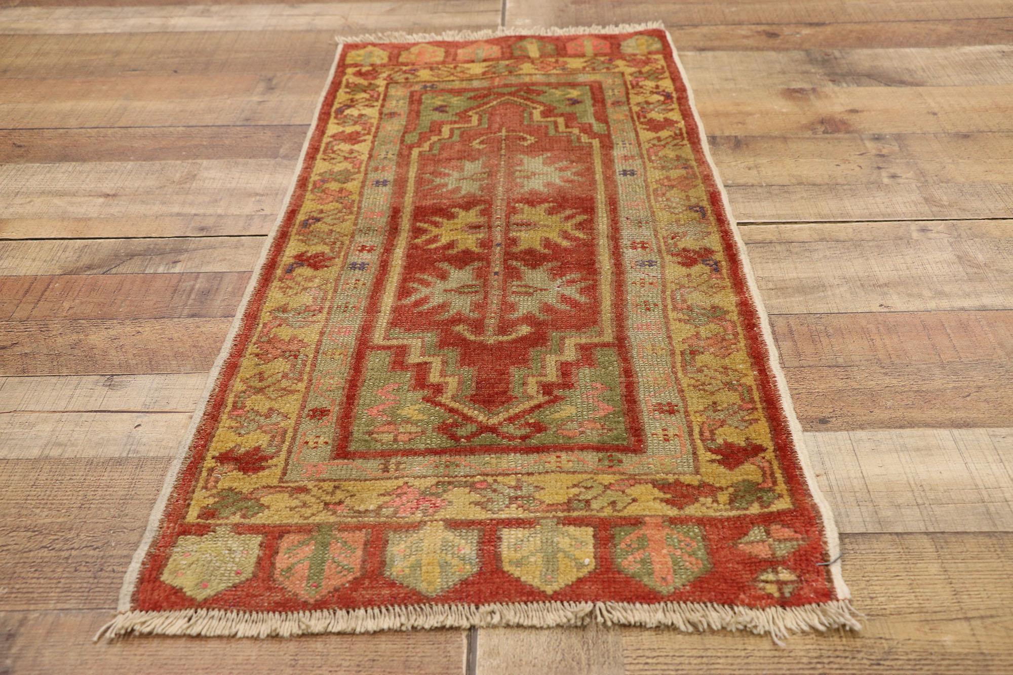Wool Vintage Turkish Carpet, Timeless Appeal Meets Stylish Durability For Sale