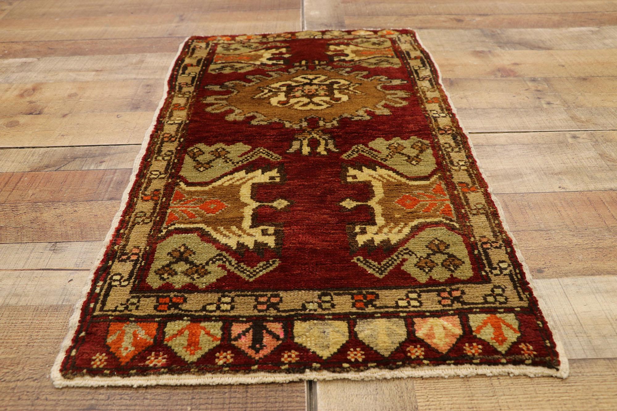 Wool Vintage Turkish Carpet, Timeless Appeal Meets Stylish Durability For Sale