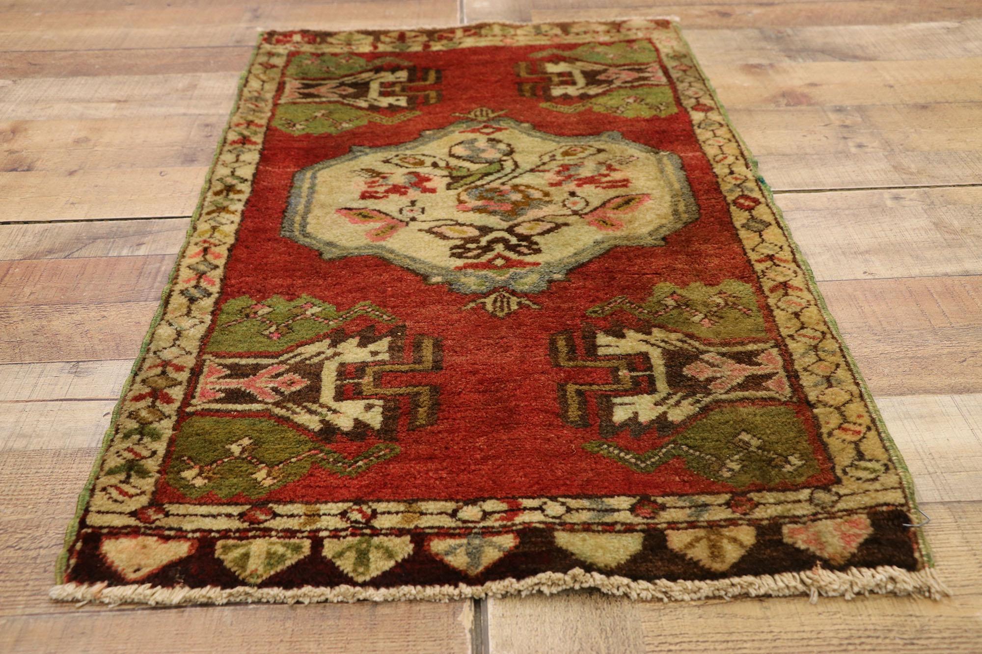 Wool Vintage Turkish Carpet, Timeless Appeal Meets Stylish Durability For Sale