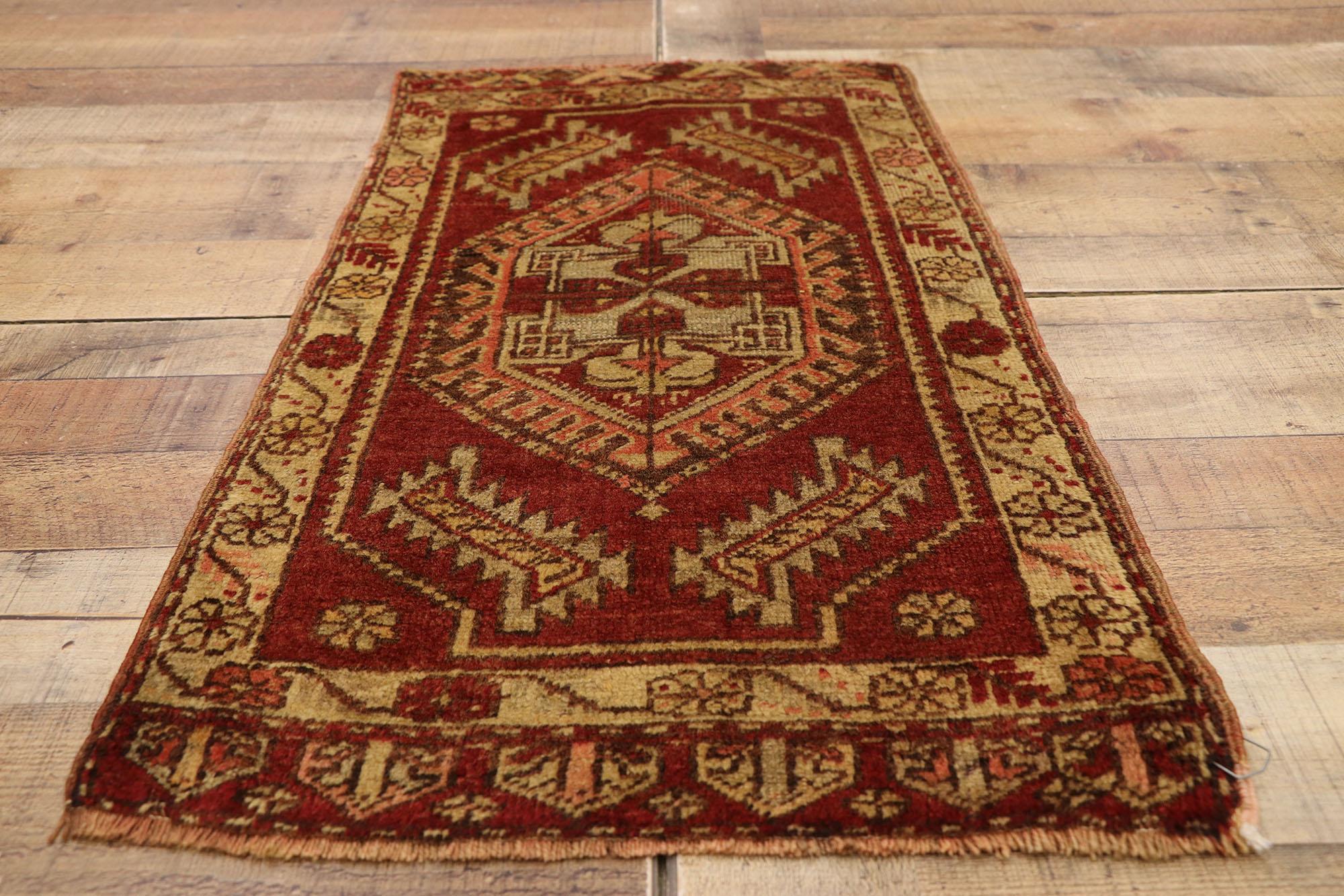 Wool Vintage Turkish Carpet, Timeless Appeal Meets Stylish Durability For Sale