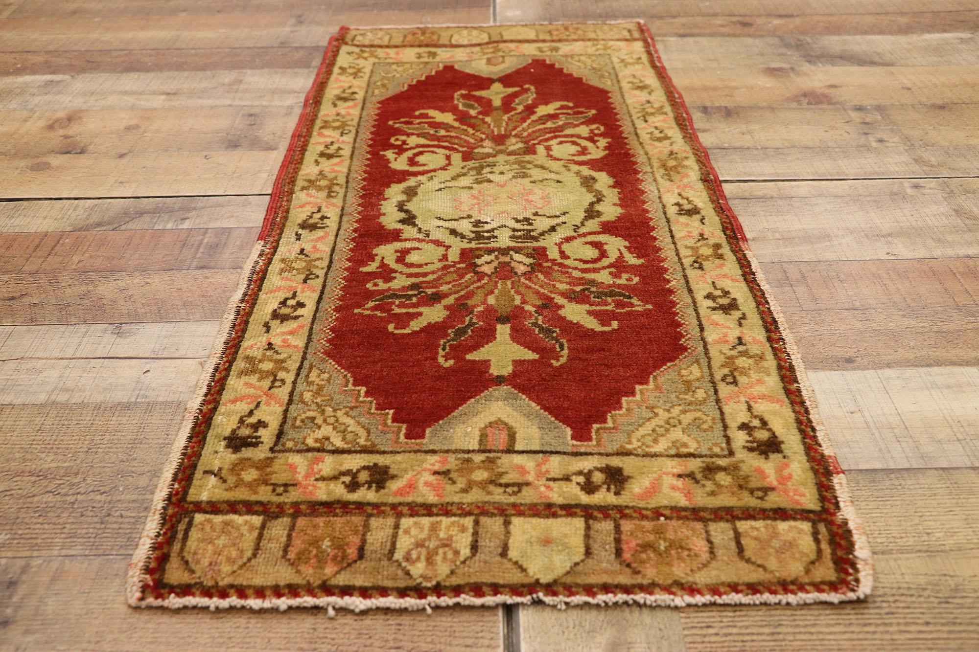 Wool Vintage Turkish Carpet, Timeless Appeal Meets Stylish Durability For Sale
