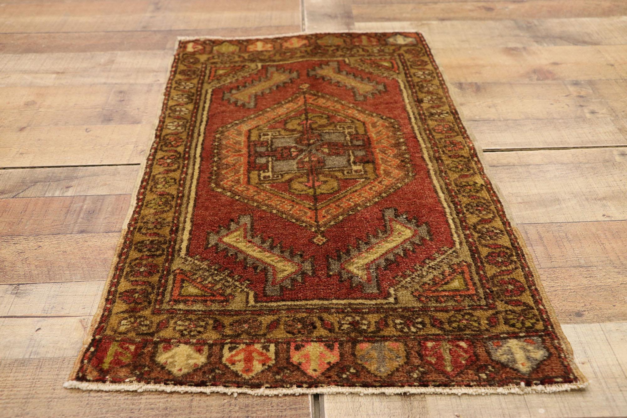 Wool Vintage Turkish Carpet, Timeless Appeal Meets Stylish Durability For Sale