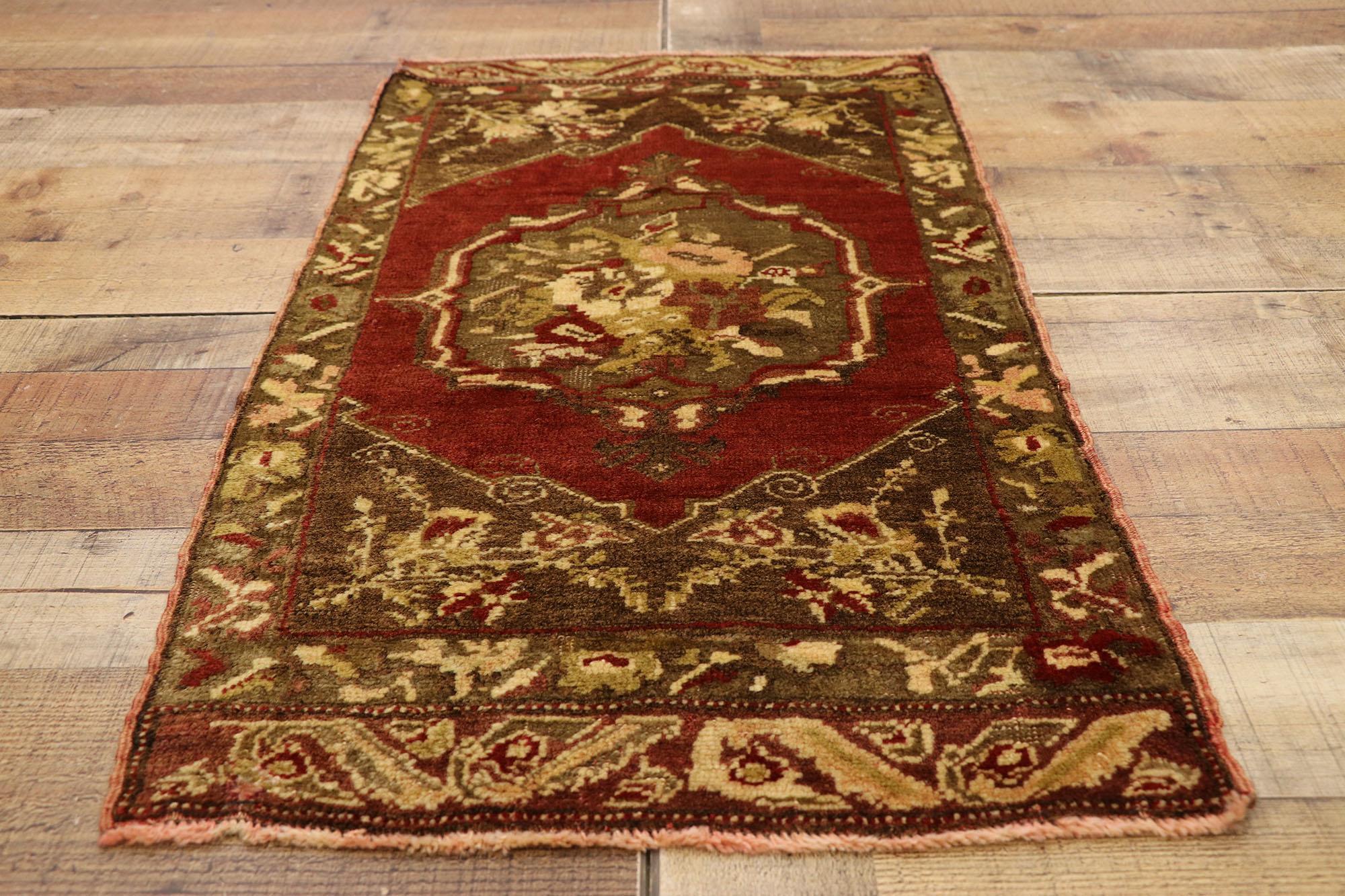 Wool Vintage Turkish Carpet, Timeless Appeal Meets Stylish Durability For Sale