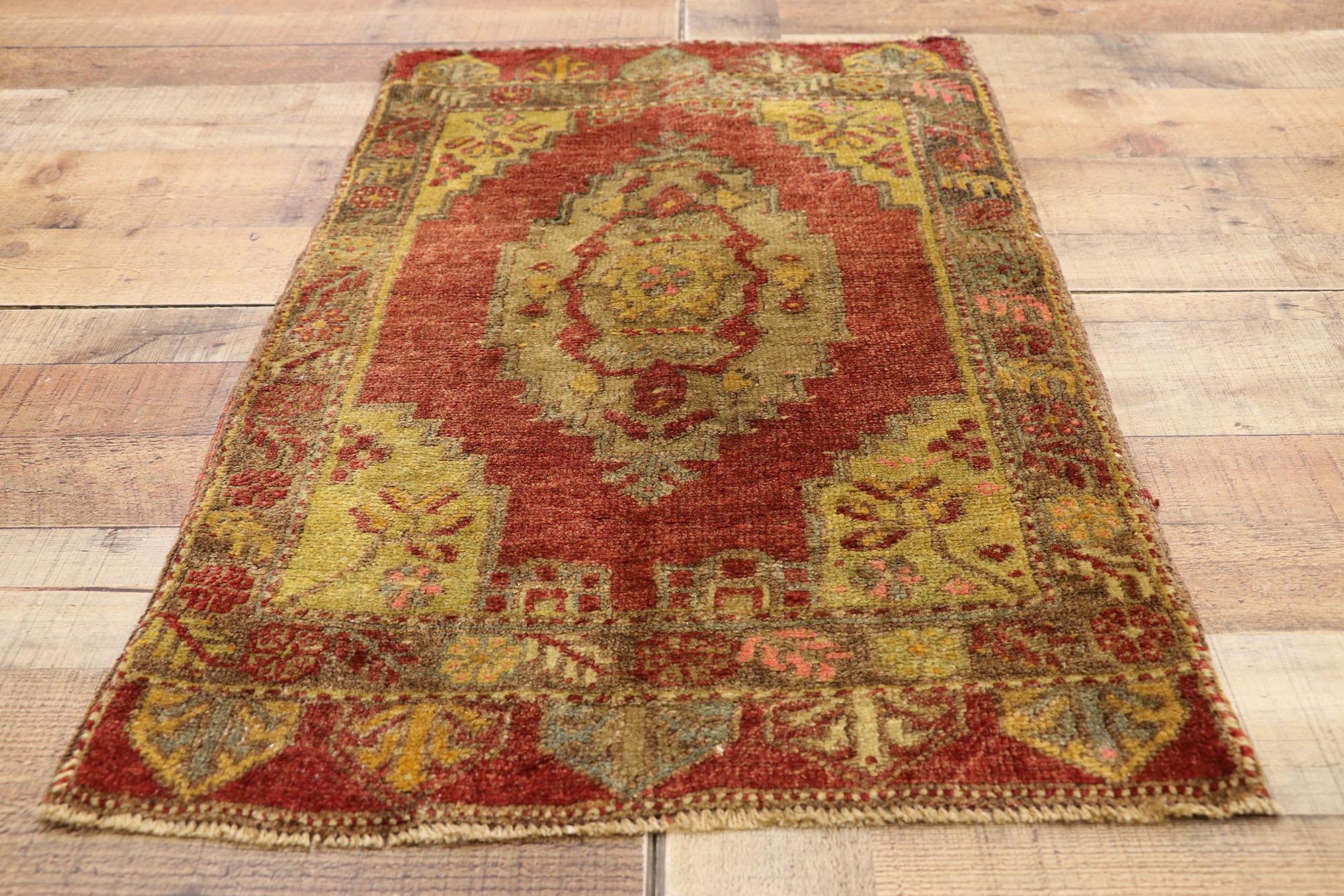 Wool Vintage Turkish Carpet, Timeless Appeal Meets Stylish Durability For Sale