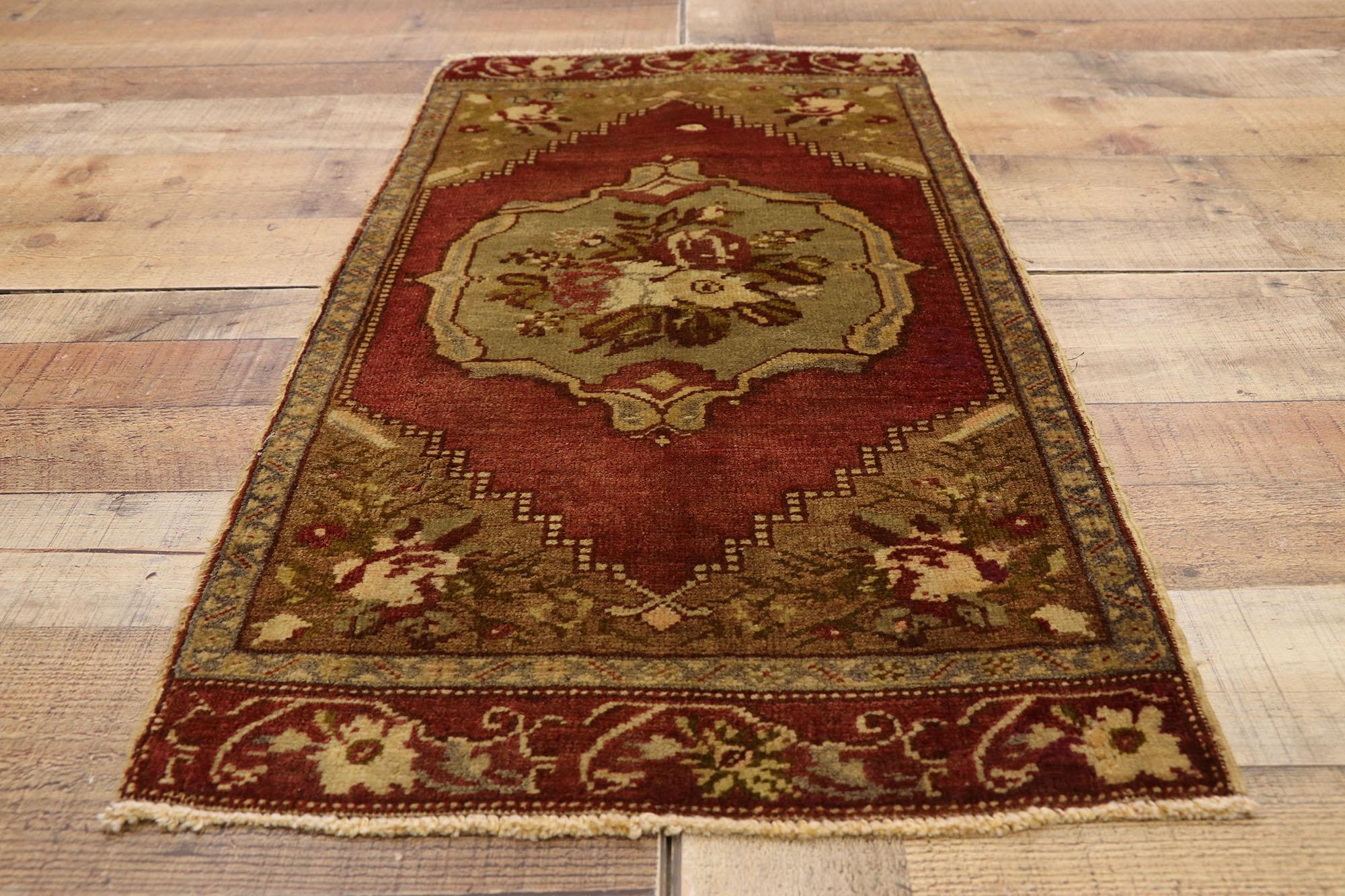 Wool Vintage Turkish Carpet, Timeless Appeal Meets Stylish Durability For Sale