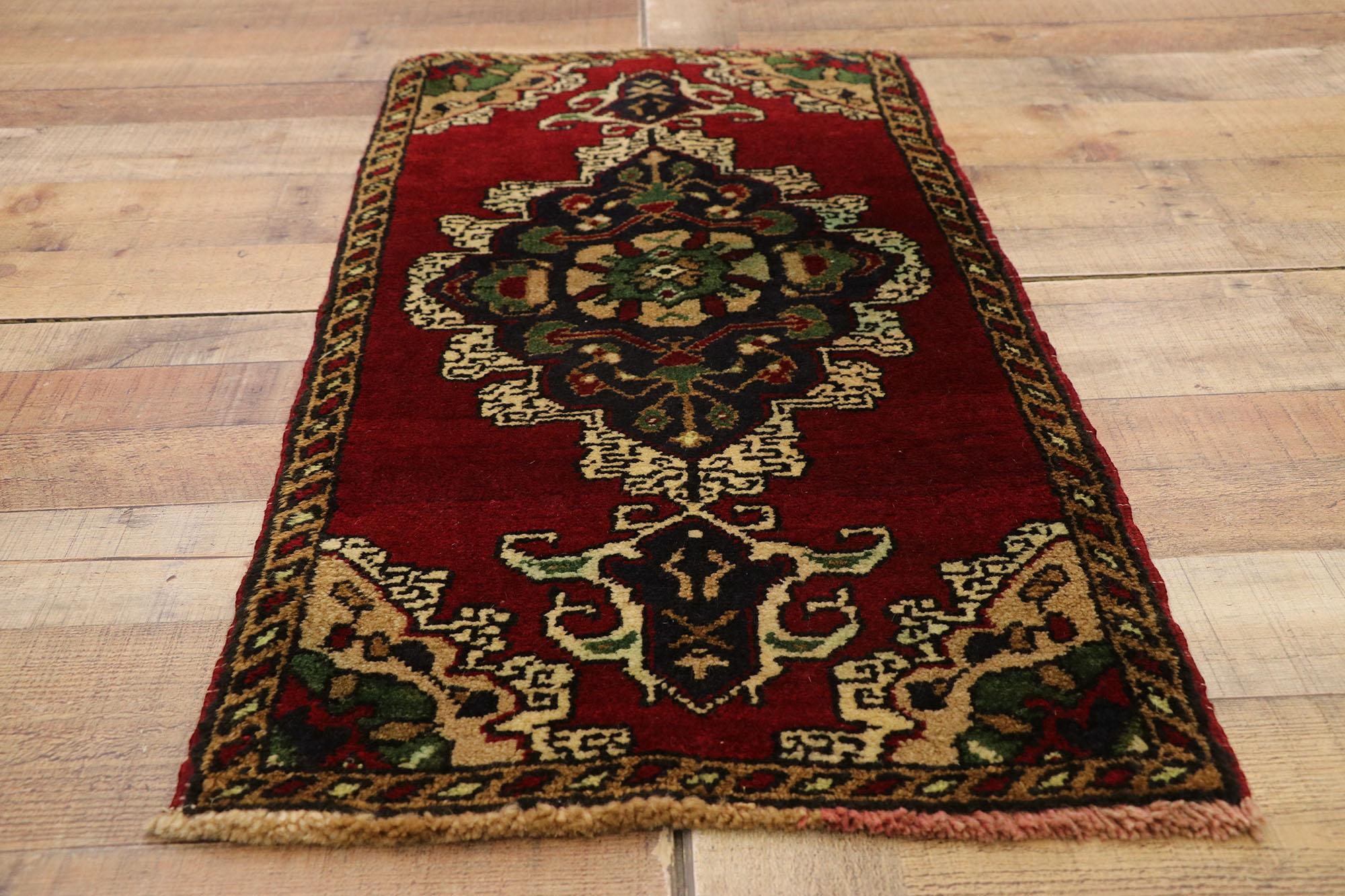 Wool Vintage Turkish Carpet, Timeless Appeal Meets Stylish Durability For Sale