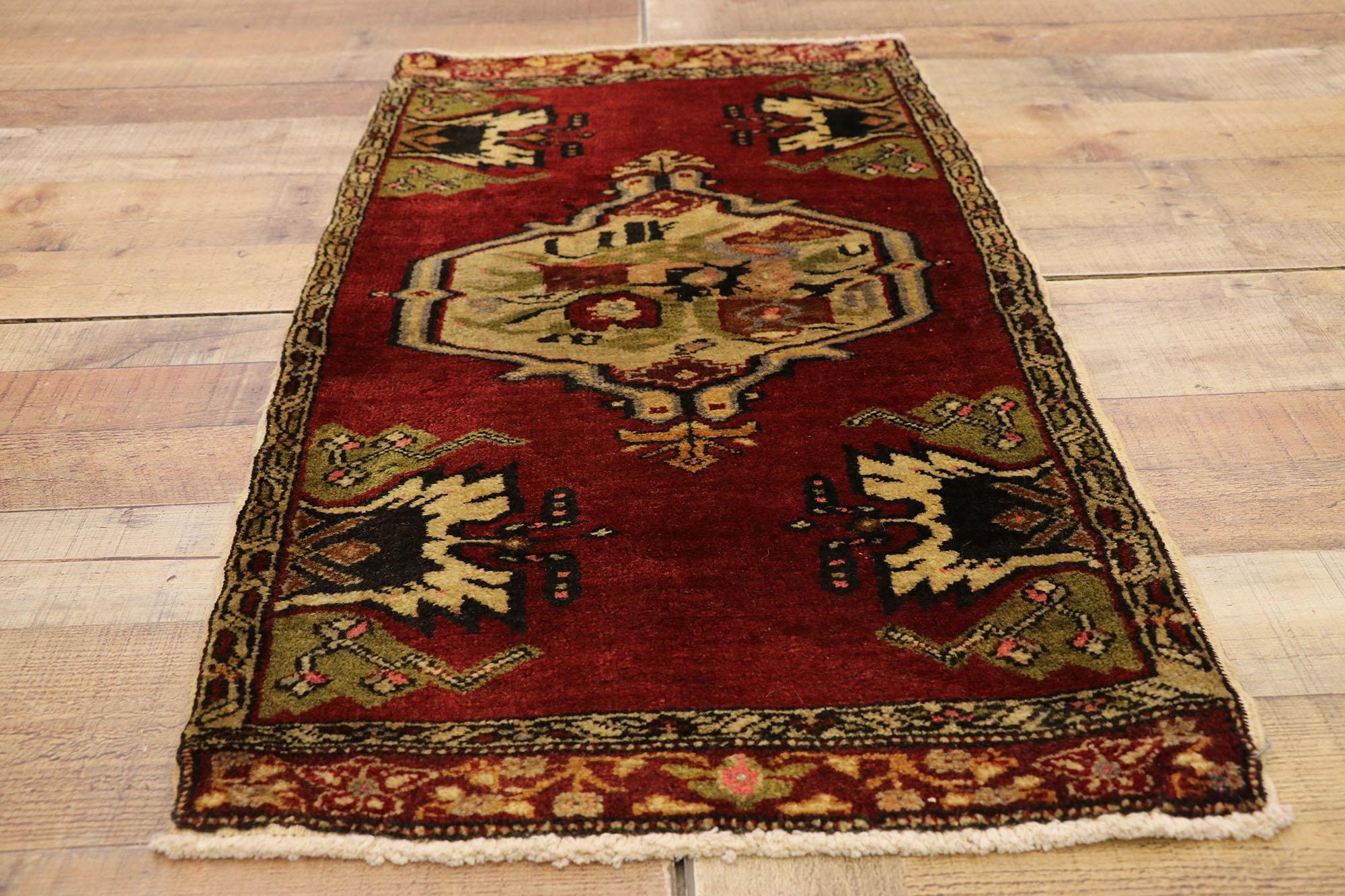 Wool Vintage Turkish Carpet, Timeless Appeal Meets Stylish Durability For Sale