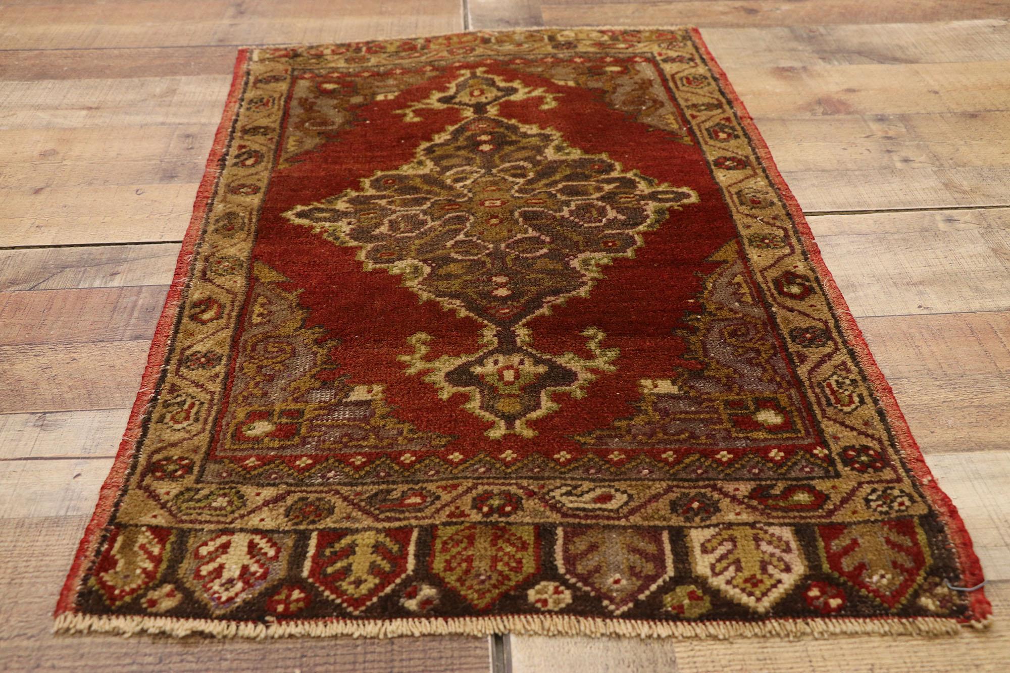 Wool Vintage Turkish Carpet, Timeless Appeal Meets Stylish Durability For Sale