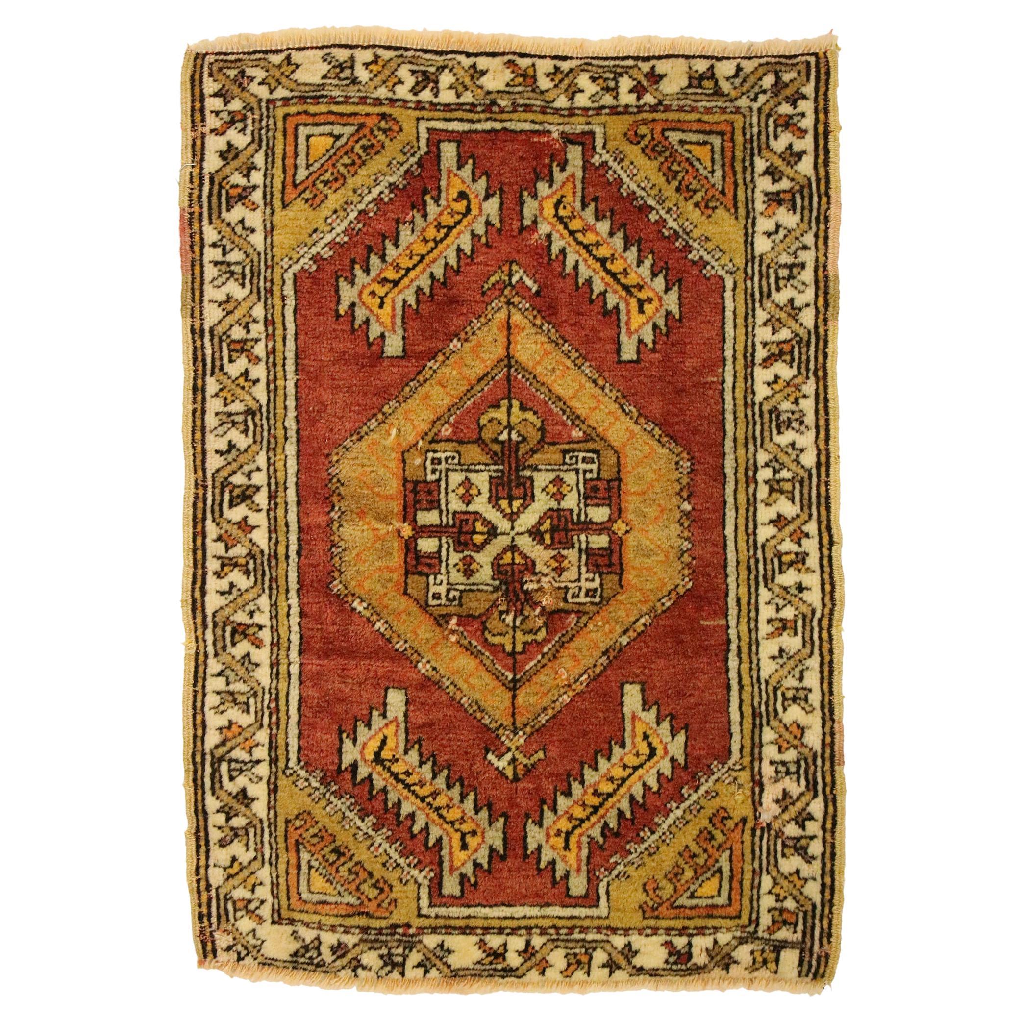 Vintage Turkish Carpet, Timeless Appeal Meets Stylish Durability For Sale