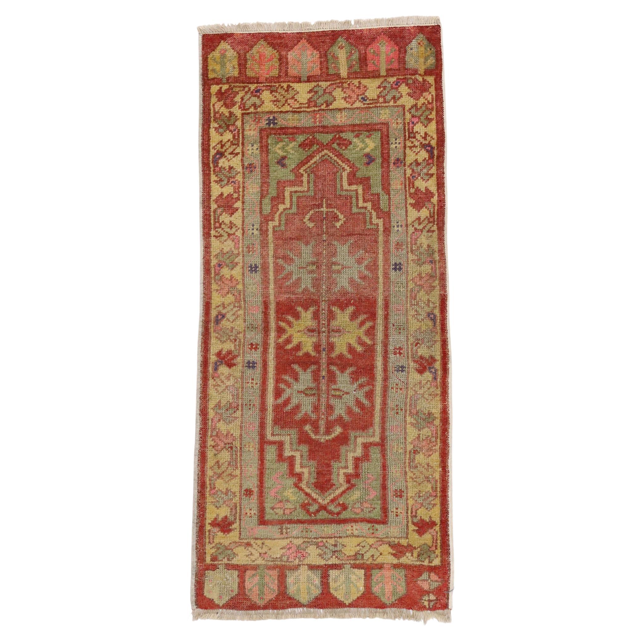 Vintage Turkish Carpet, Timeless Appeal Meets Stylish Durability For Sale