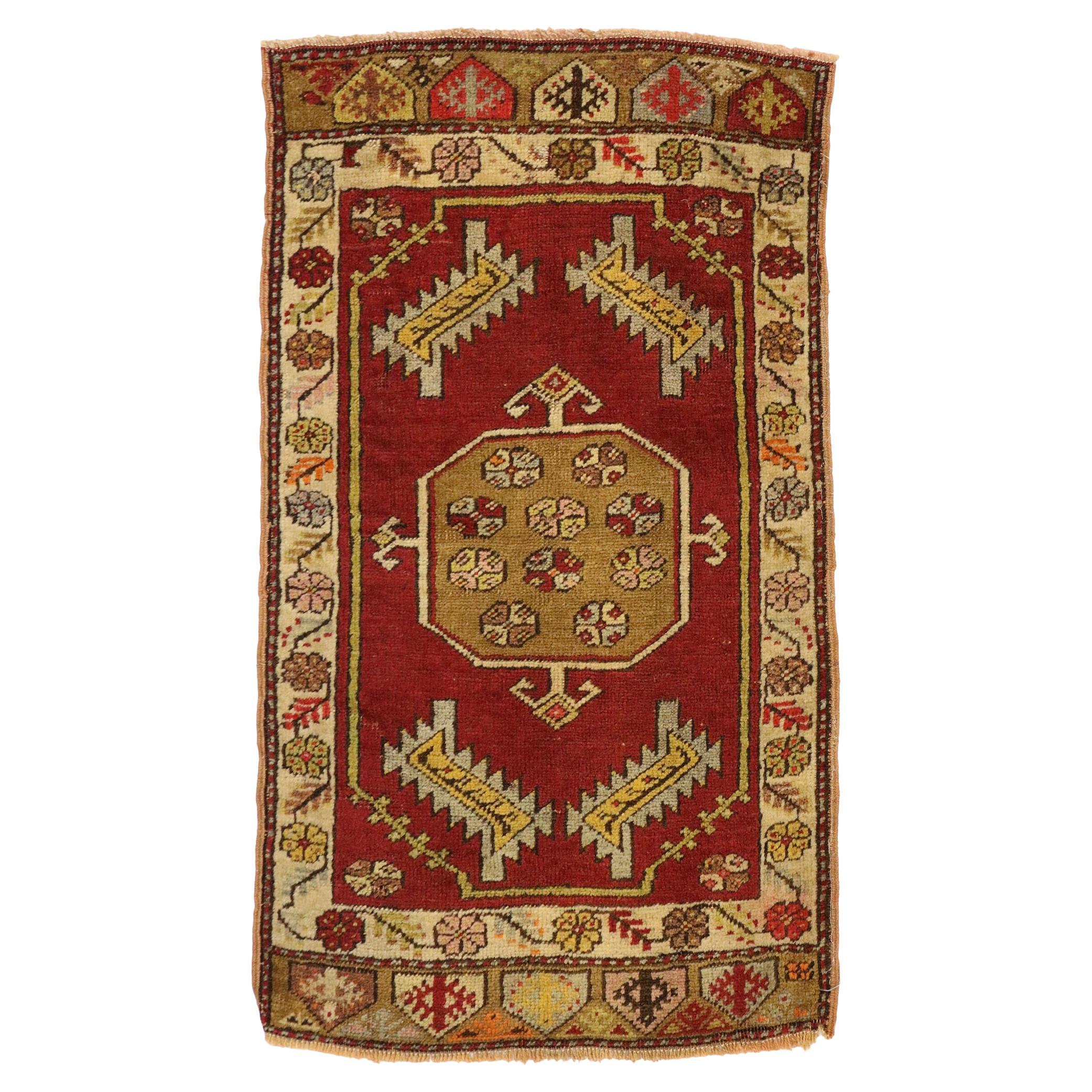 Vintage Turkish Carpet, Timeless Appeal Meets Stylish Durability For Sale
