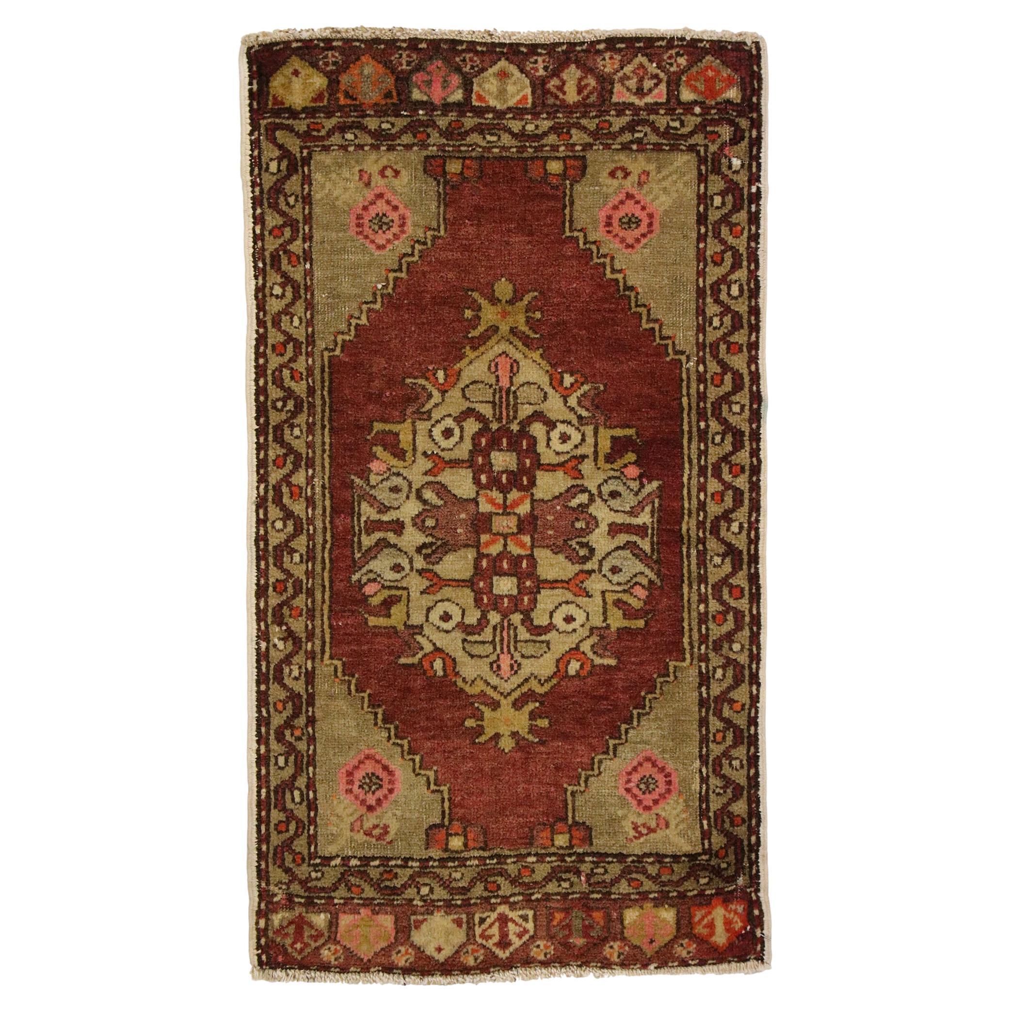 Vintage Turkish Carpet, Timeless Appeal Meets Stylish Durability For Sale