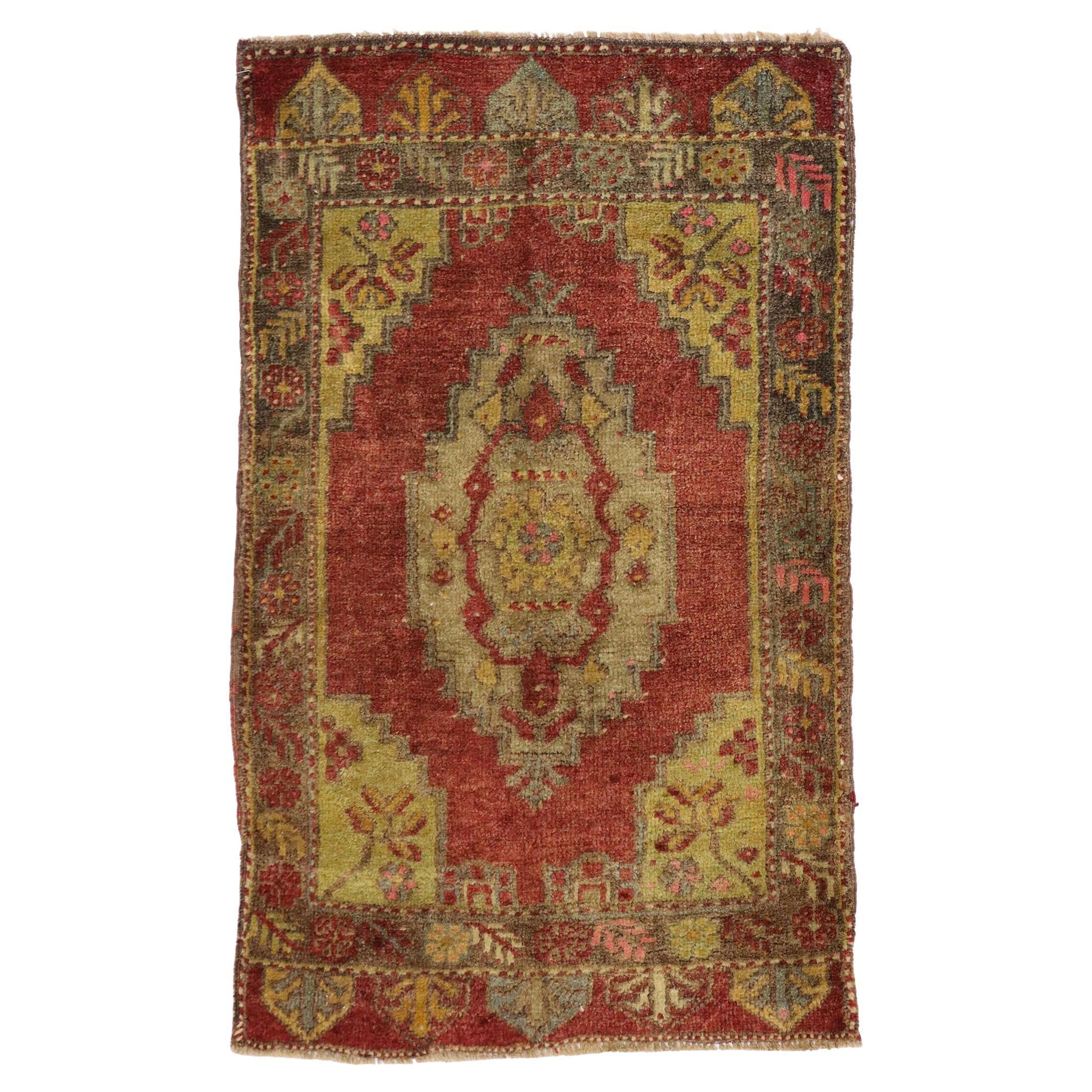 Vintage Turkish Carpet, Timeless Appeal Meets Stylish Durability For Sale