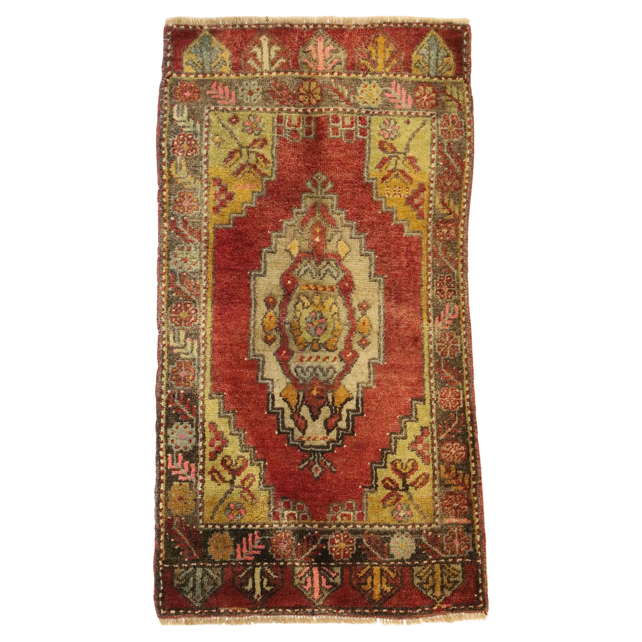Vintage Turkish Carpet, Timeless Appeal Meets Stylish Durability For Sale