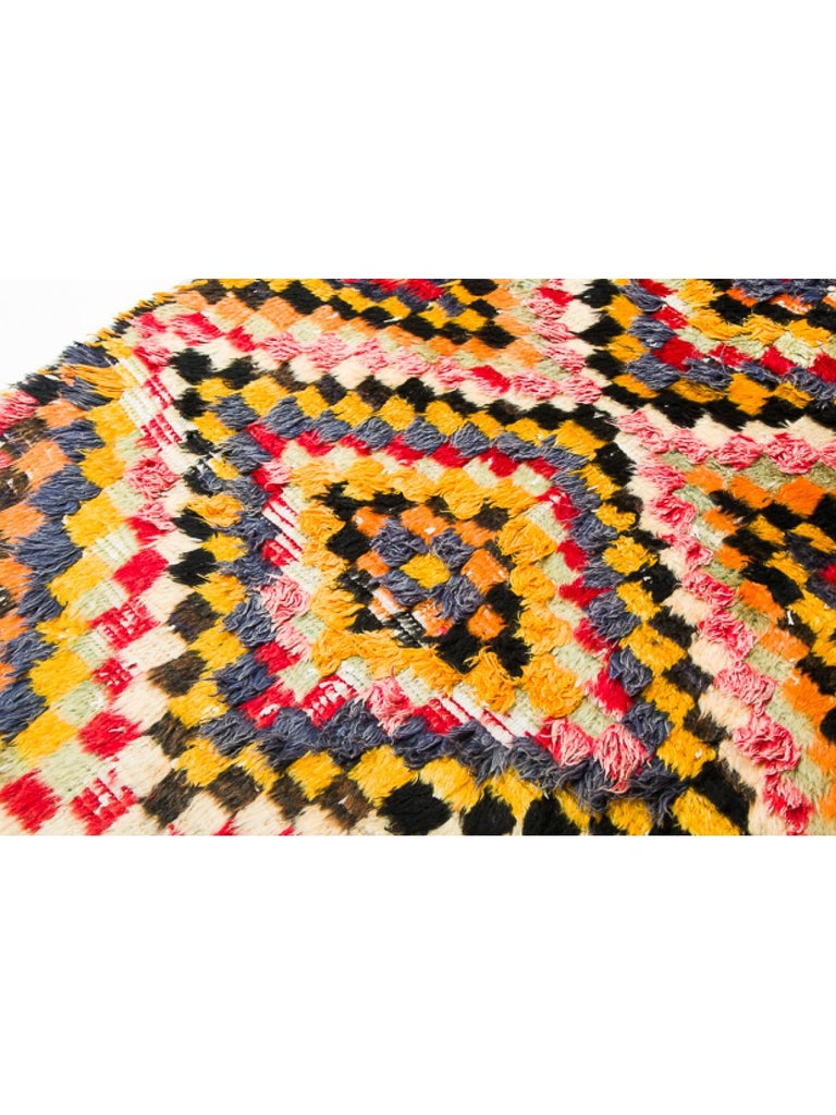 Vintage Turkish Central Anatolian Tulu Carpet, Shaggy Kilim Wool Long