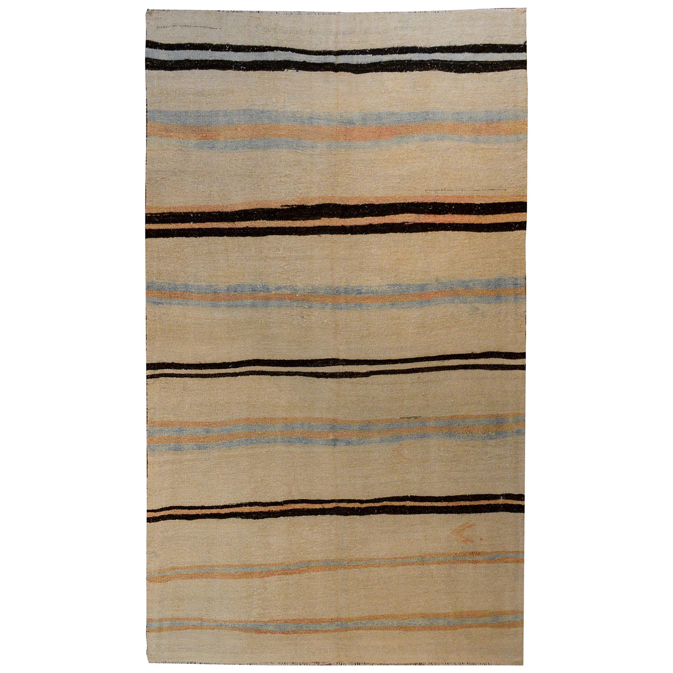 Vieux tapis turc Kilim en coton