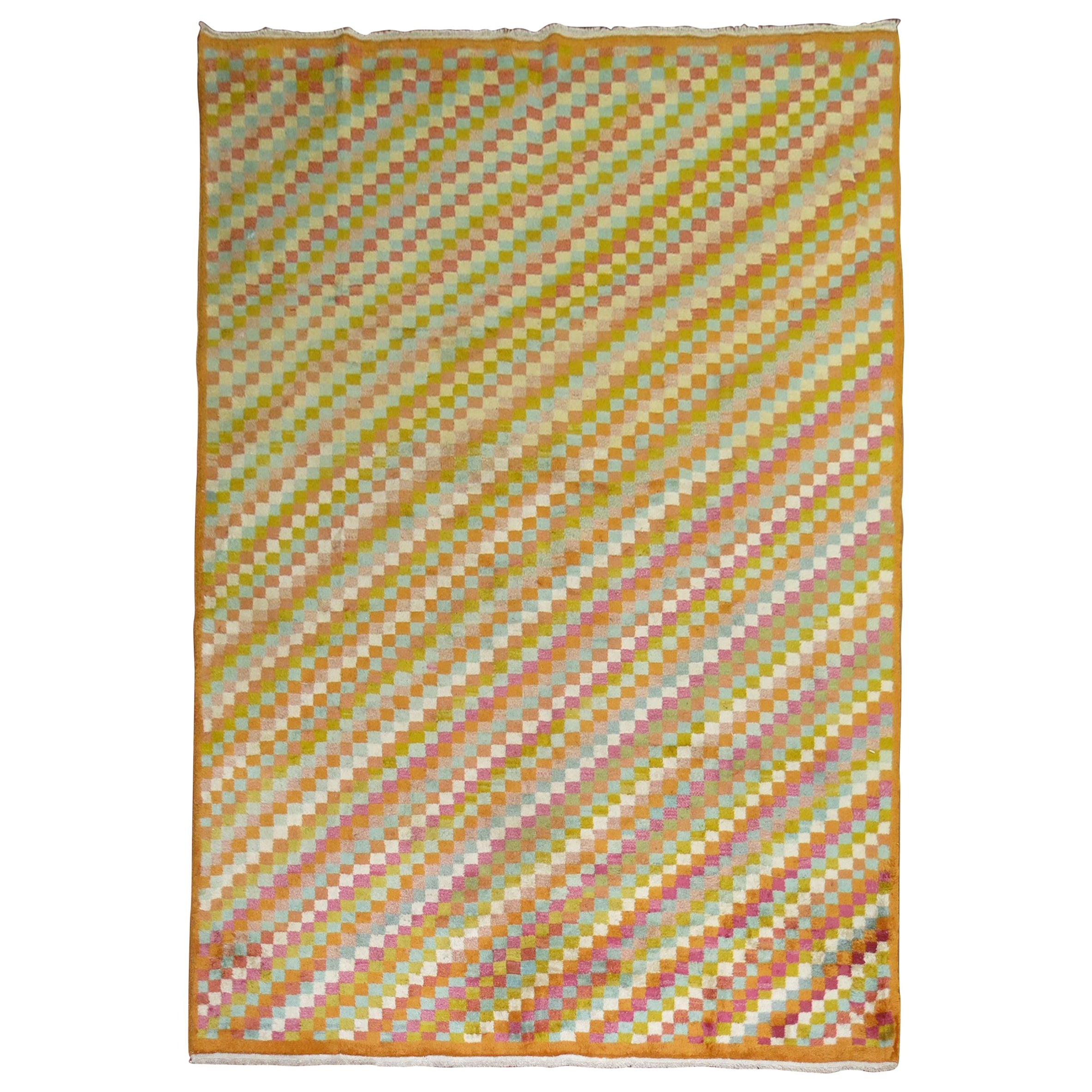 Tappeto Vintage Turco Deco