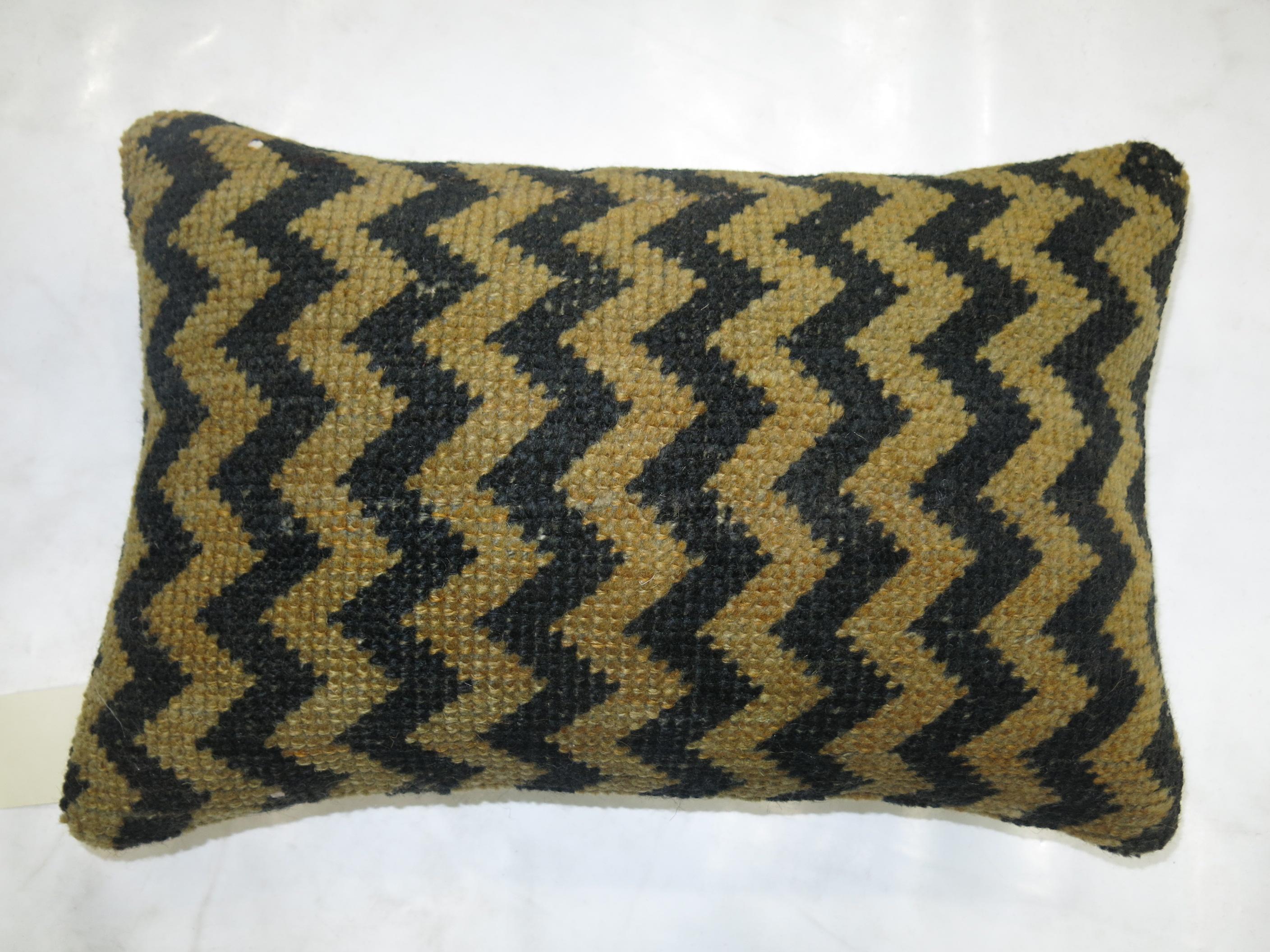 Mid-Century Modern Vintage Turkish Deco Rug Pillow