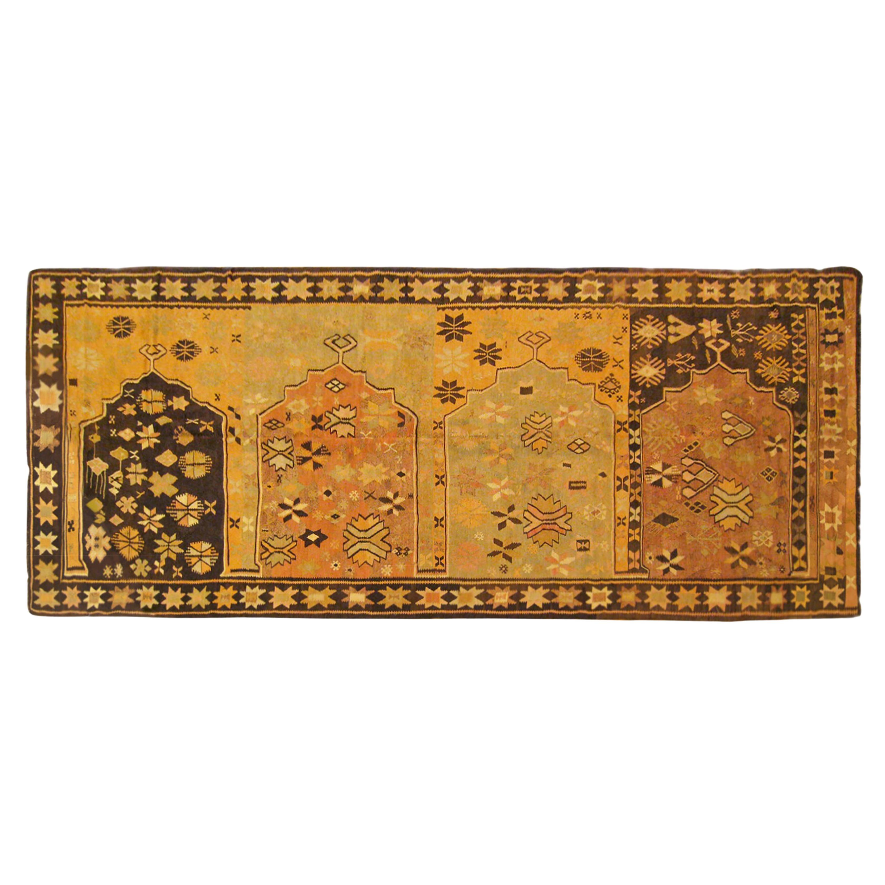 Türkischer dekorativer orientalischer Kelim-Teppich in Galeriegröße im Angebot