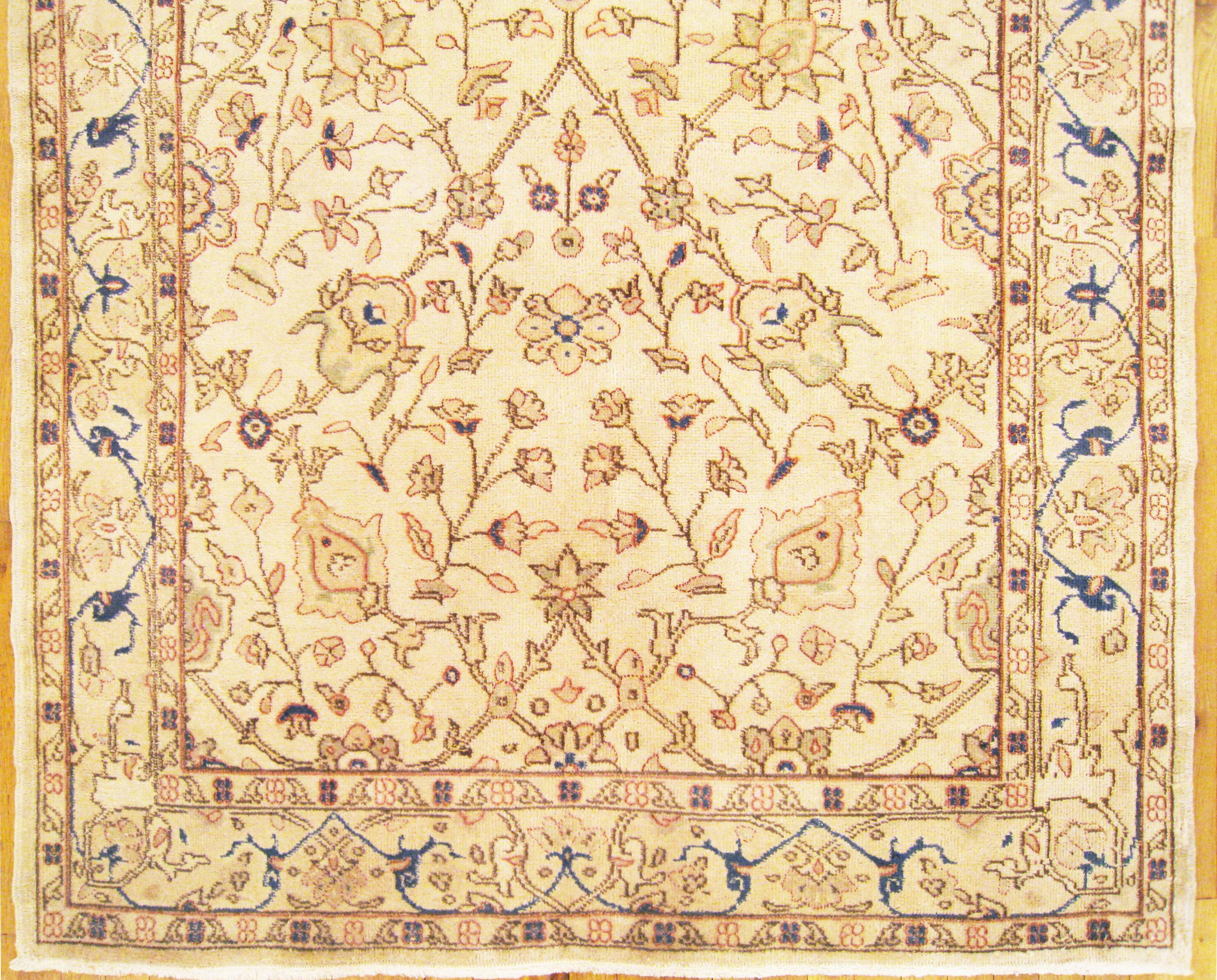 Hand-Knotted Vintage Turkish Decorative Oriental Oushak Rug in Room Size For Sale