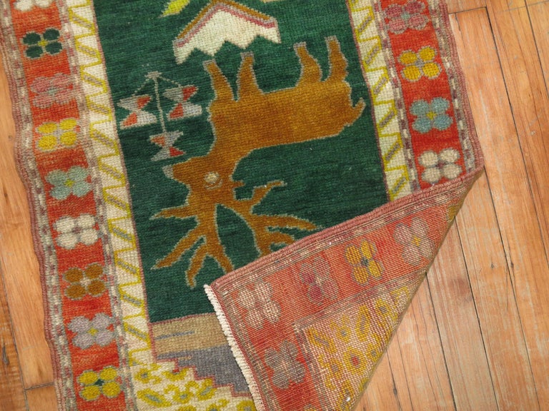 Vintage Turkish Deer Rug at 1stDibs | vintage deer rug, deer rugs