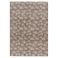 Vintage Turkish Distressed Rug in Brown with Floral Patterns, from Rug & Kilim
