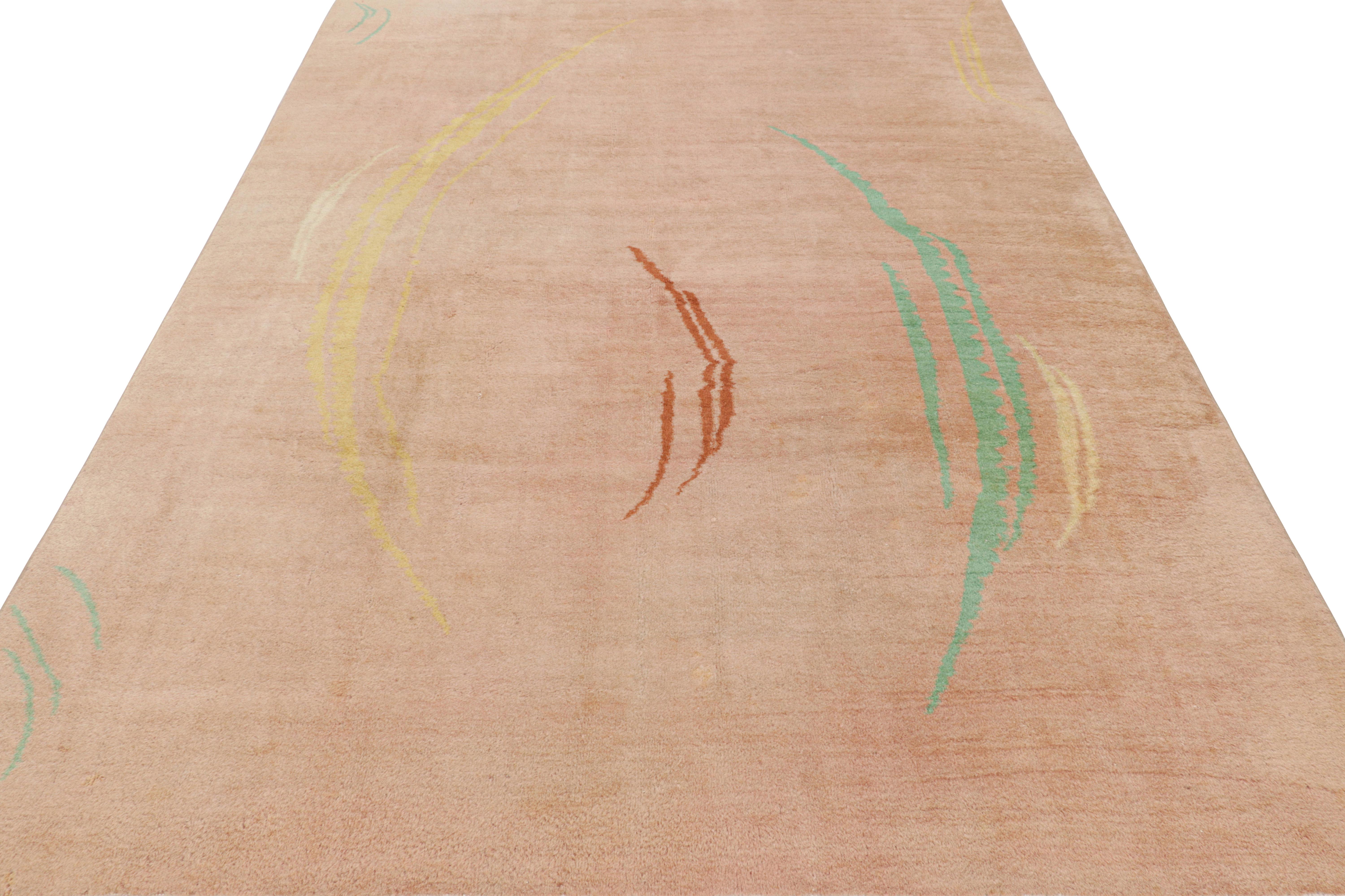 Vintage Zeki Müren Rug in Pink with Geometric Patterns  Rug & Kilim (Handgeknüpft) im Angebot