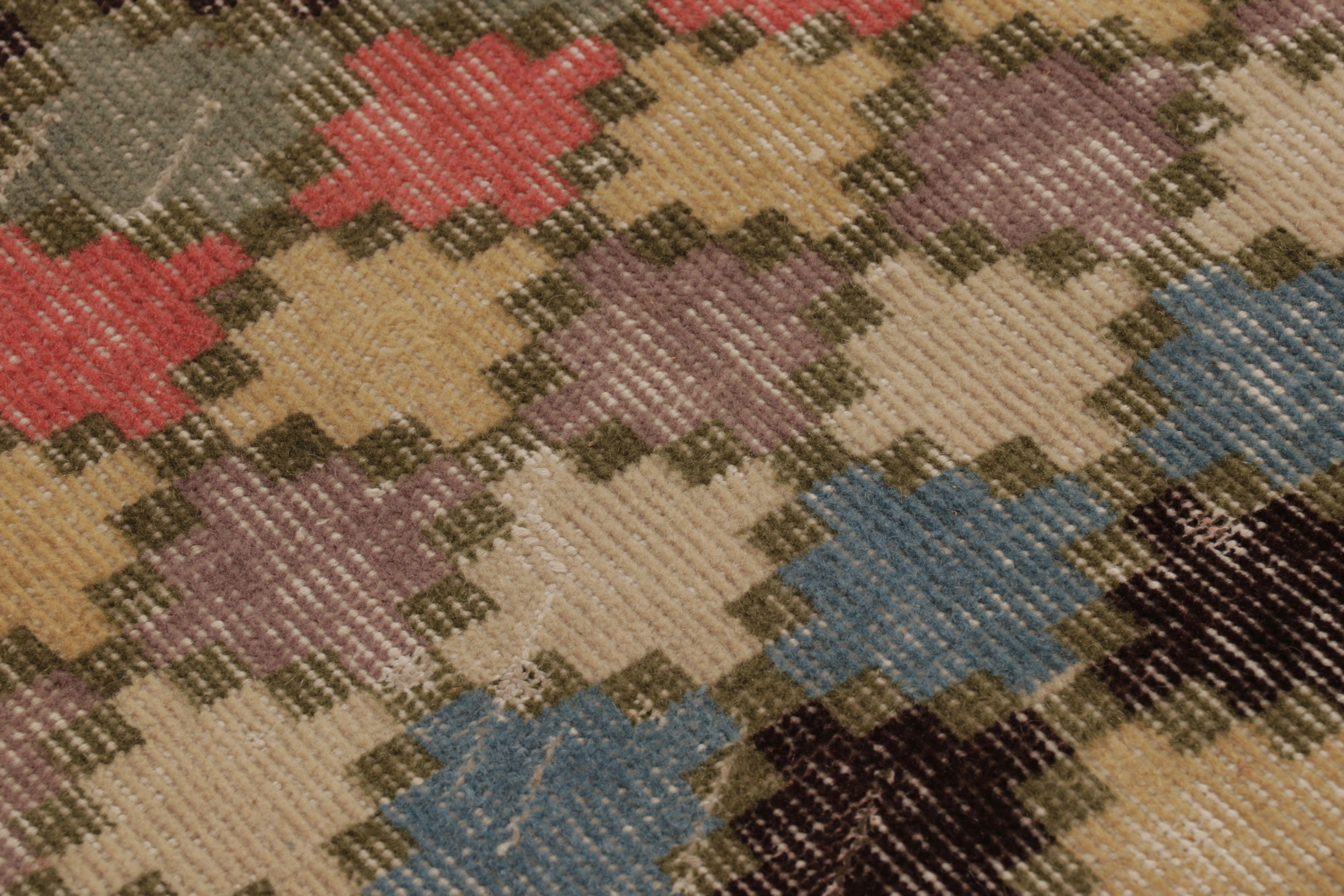 Türkischer Vintage-Teppich mit polychromen Rautenmustern - Rug & Kilim (Wolle) im Angebot