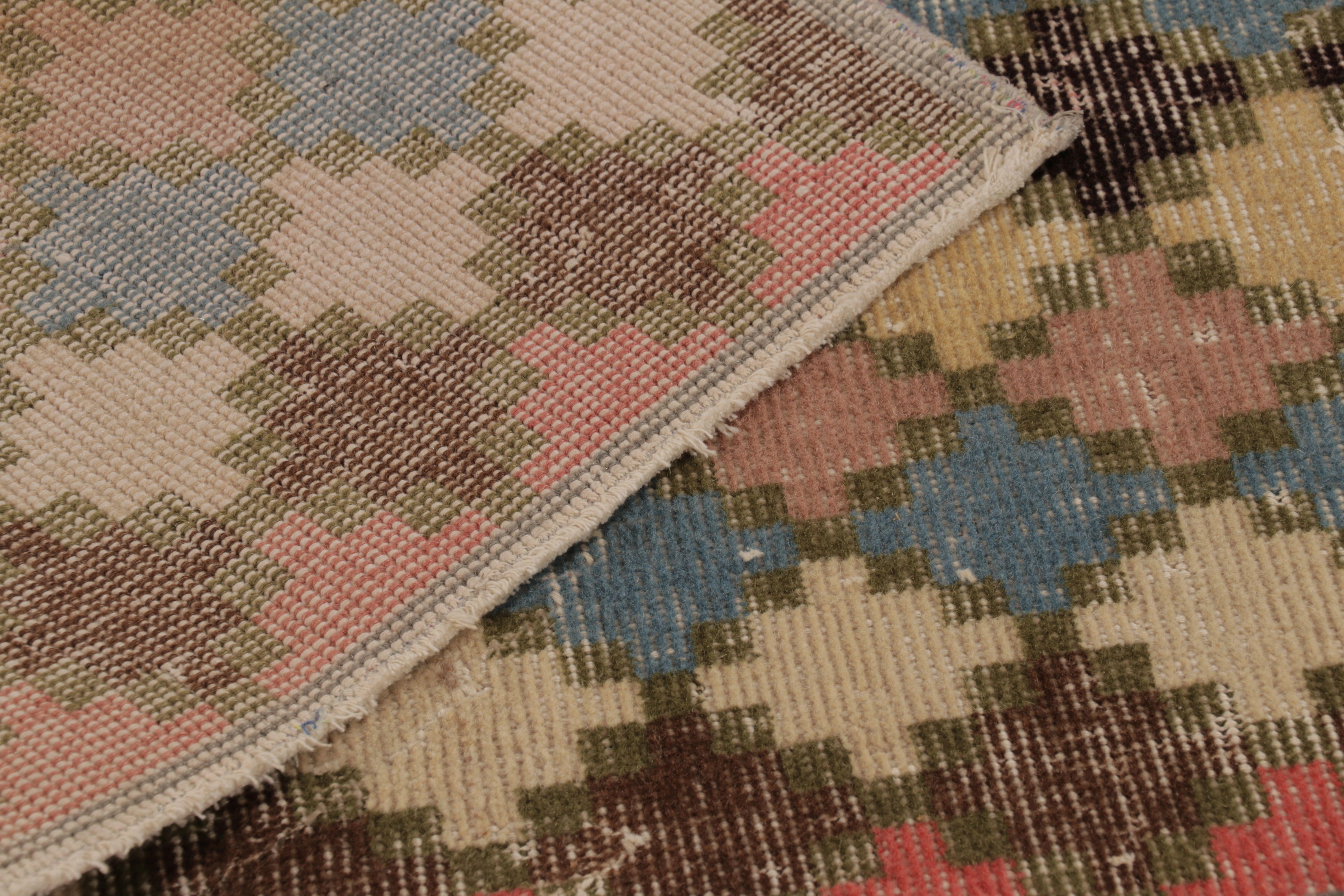 Türkischer Vintage-Teppich mit polychromen Rautenmustern - Rug & Kilim im Angebot 2