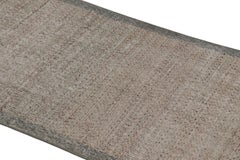 Vintage Turkish Distressed Solid Runner in Gray and Brown Tones- Rug & Kilim