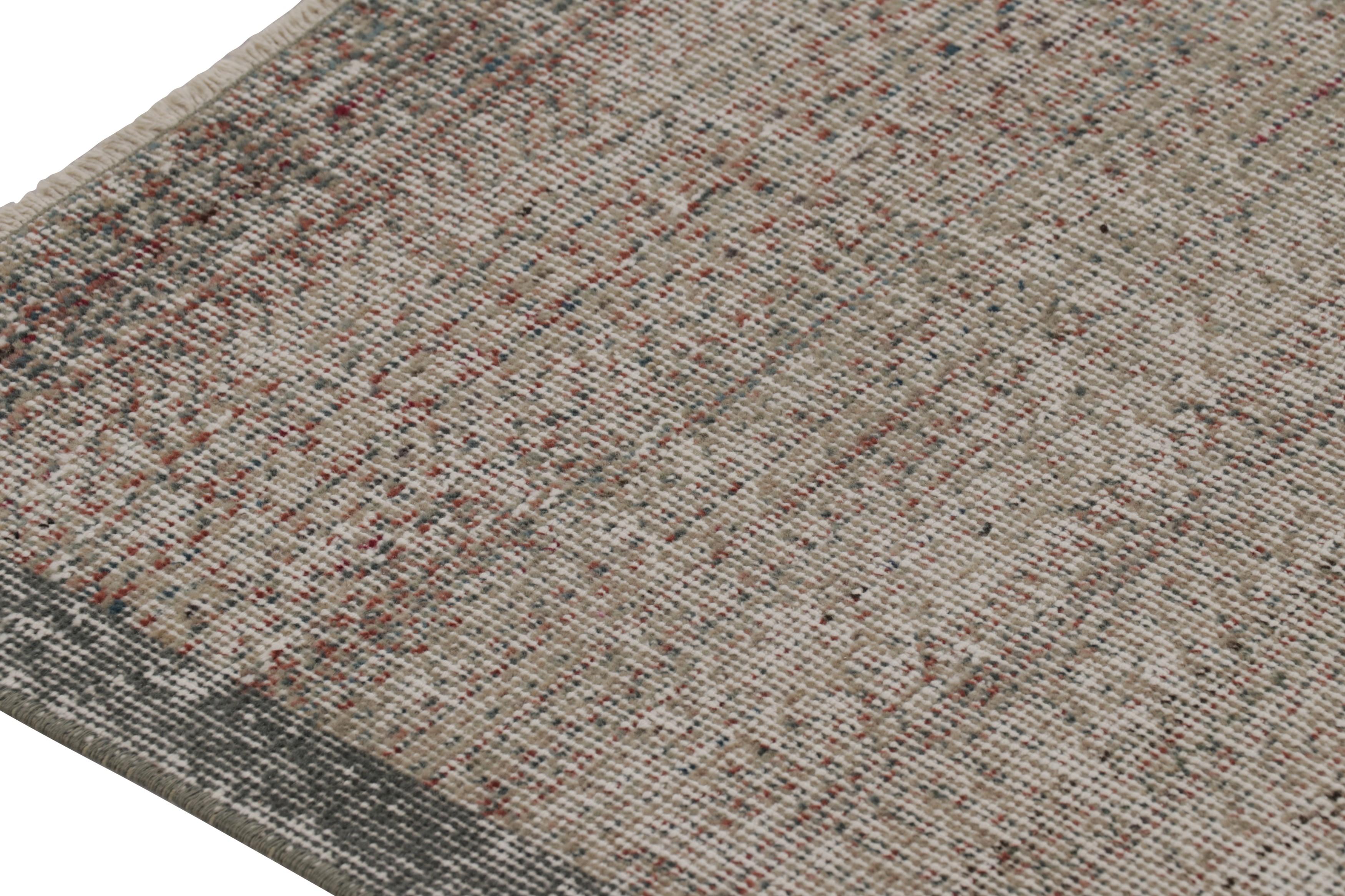 Hand-Knotted Vintage Turkish Distressed Solid Runner in Gray and Brown Tones- Rug & Kilim For Sale