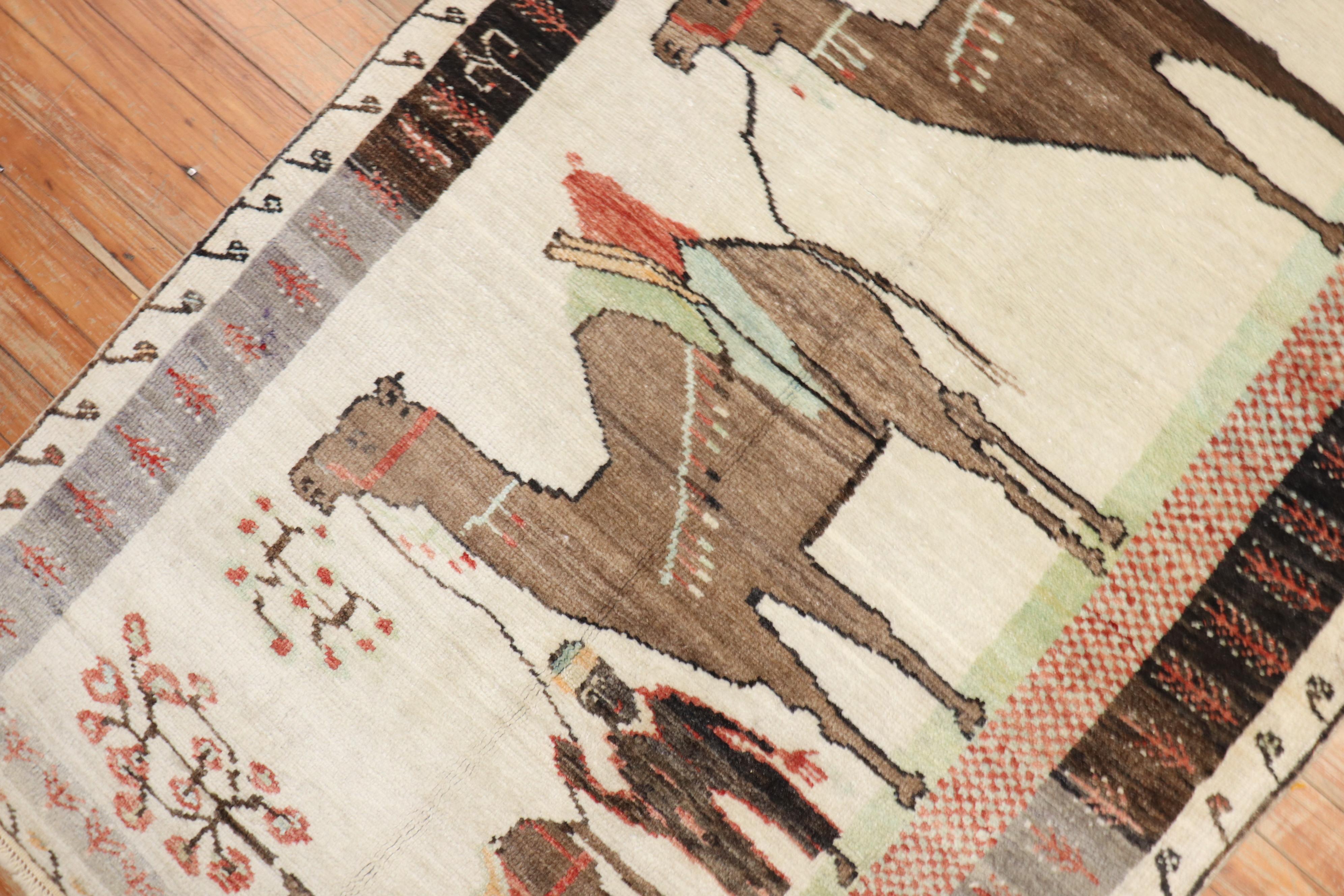 Vintage Türkisch Esel Kamel Tier Teppich (20. Jahrhundert) im Angebot