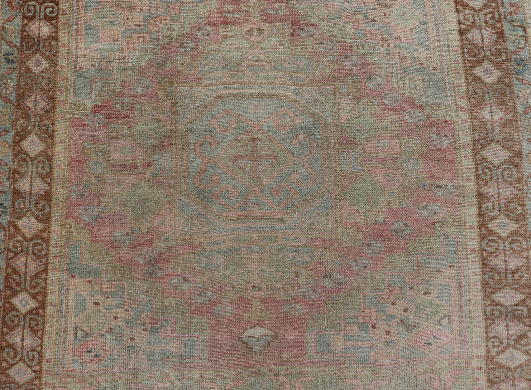 Oushak turco vintage de doble medallón en tonos tierra neutros 4'5 x 8'0 Turco en venta