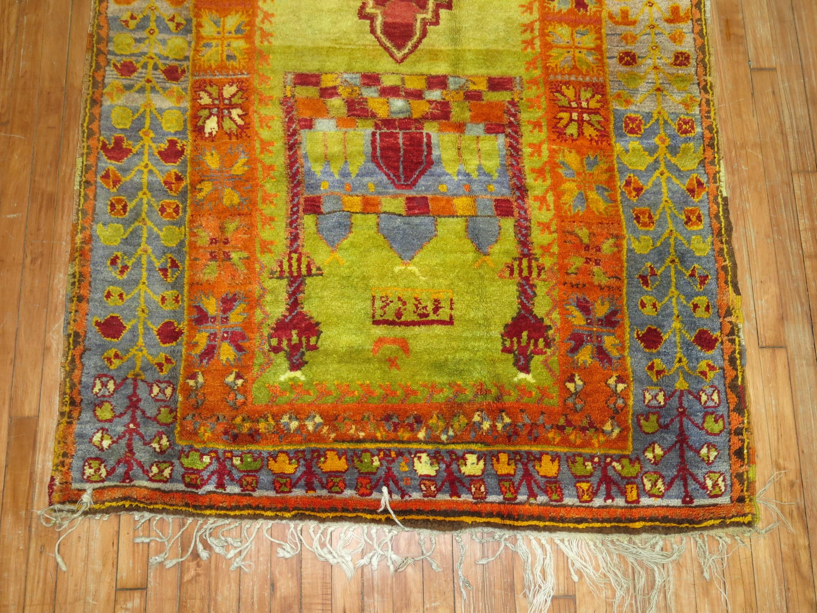 Vintage Turkish Eclectic Anatolian Rug In Excellent Condition For Sale In New York, NY