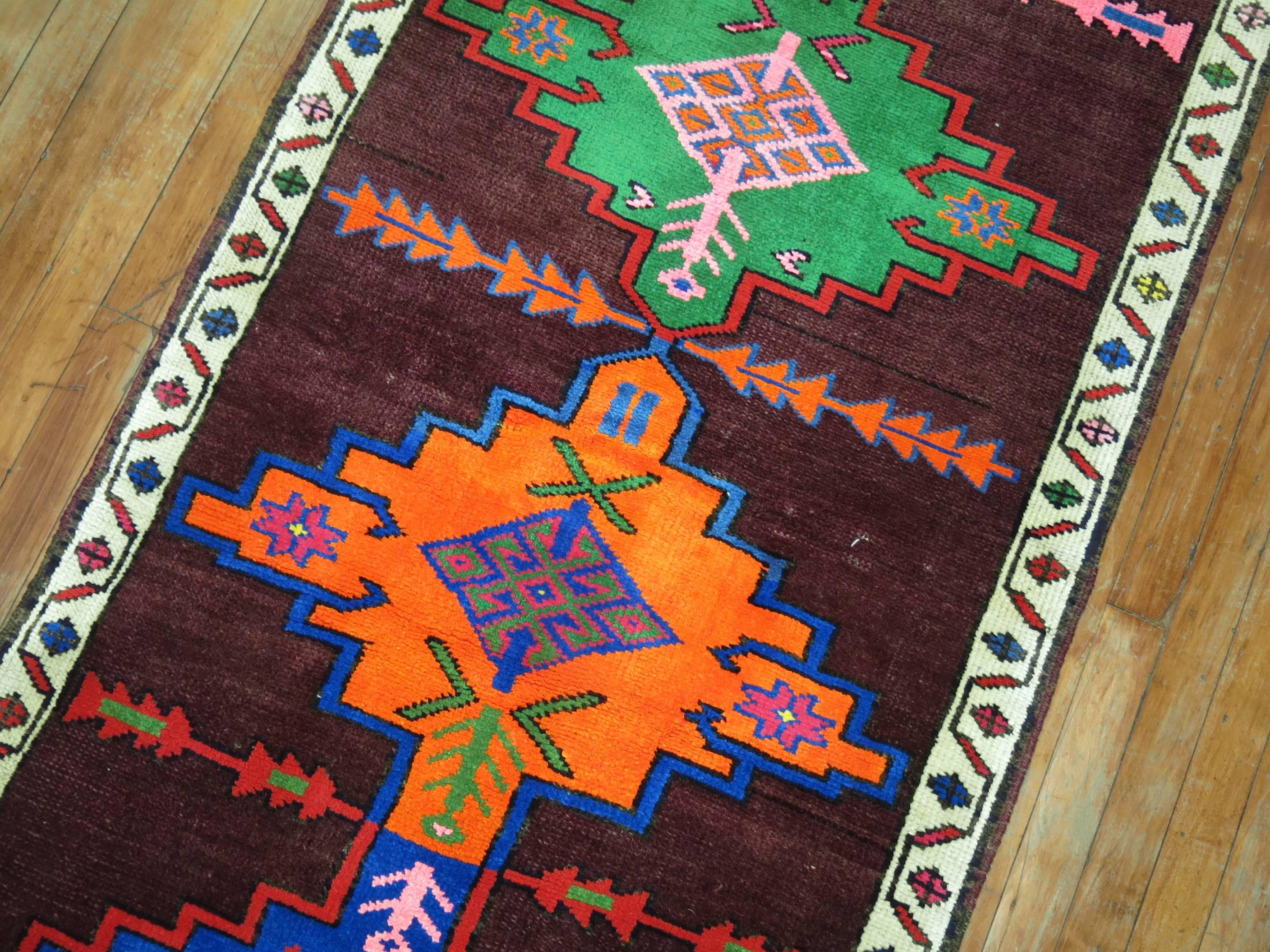 Vintage Turkish Eclectic Anatolian Runner In Excellent Condition In New York, NY