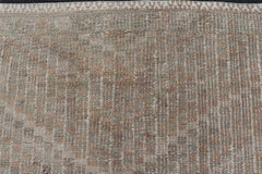 Vintage Turkish Embroidered Flat-Weave Rug in Diamond & Geometric Design
