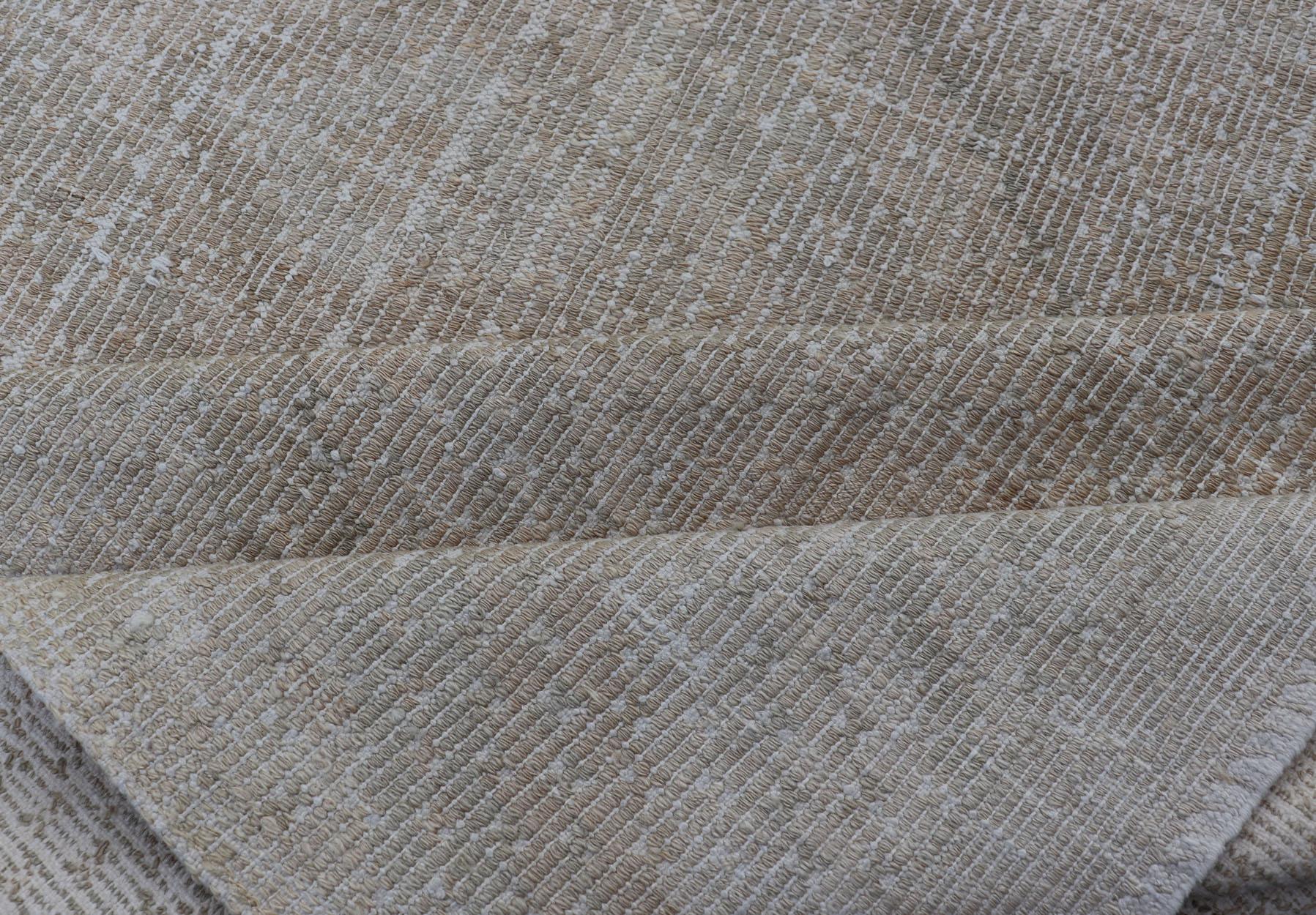 Türkischer bestickter Flachgewebe-Teppich mit schwarzem Diamantmuster, Vintage im Angebot 3