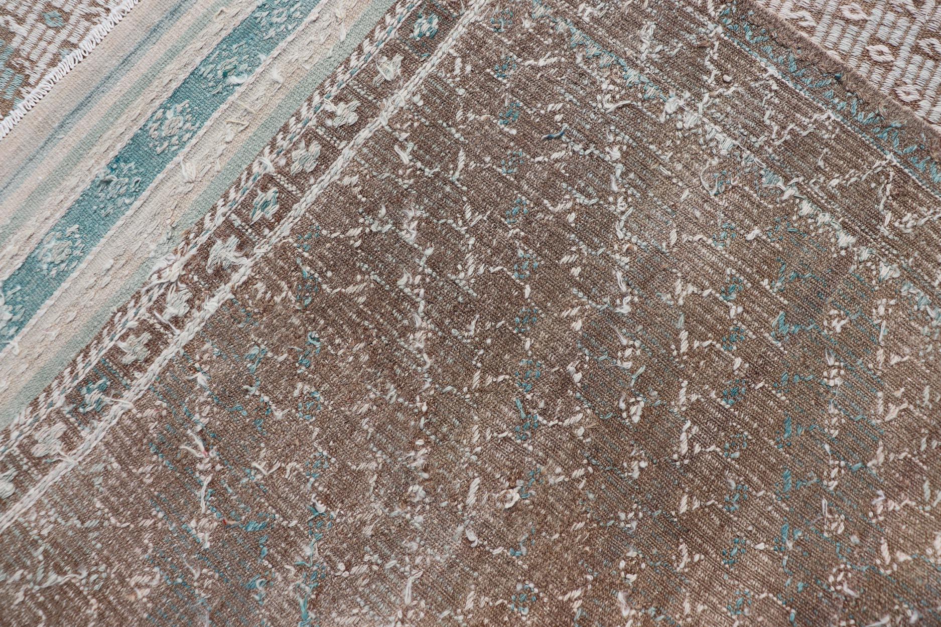 Türkischer bestickter Flachgewebe-Teppich mit geometrischem Muster aus der Türkei im Angebot 6