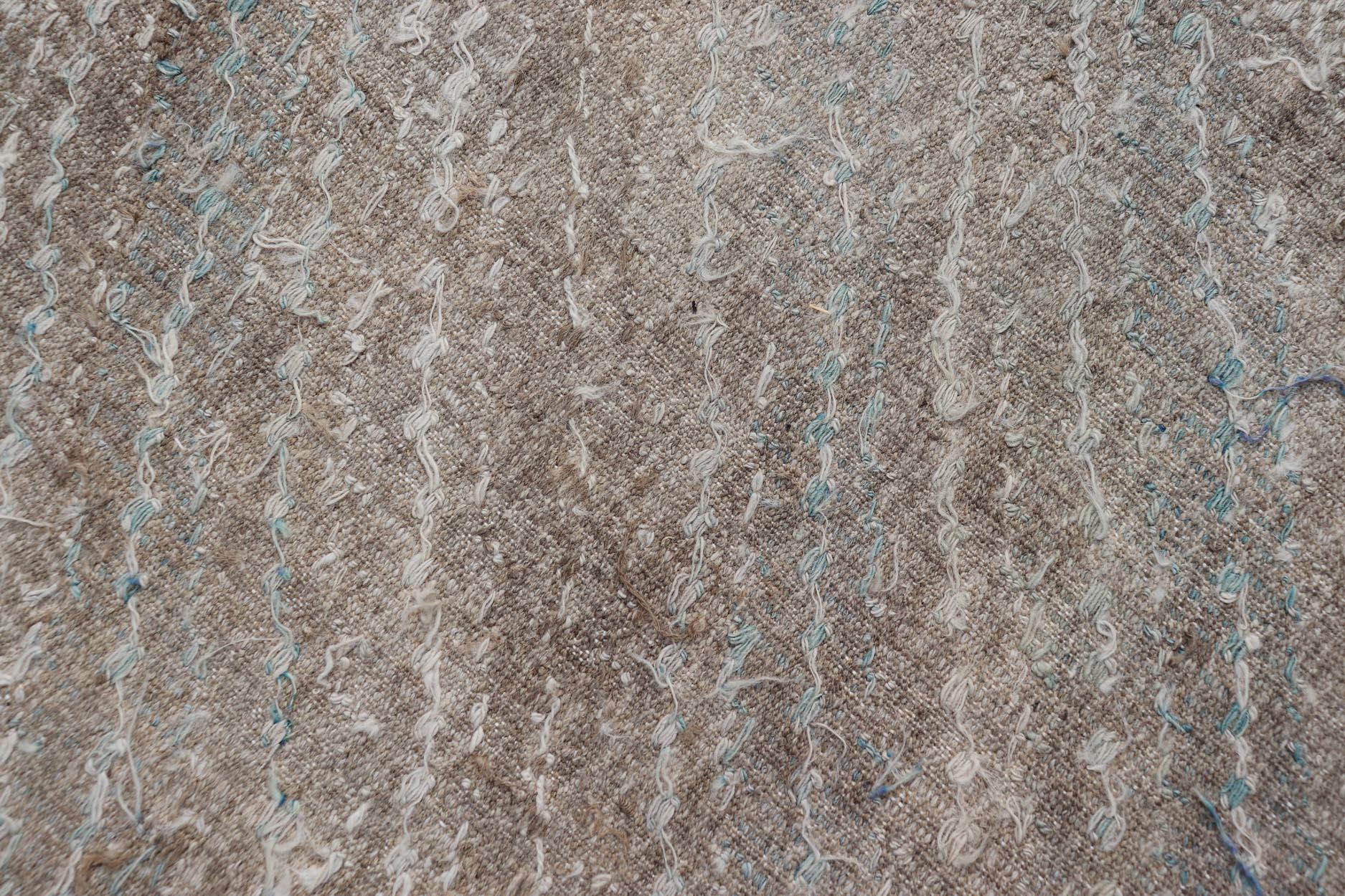 Vintage Turkish Embroidered Kilim Rug with All-Over Repeating Diamond Design For Sale 8