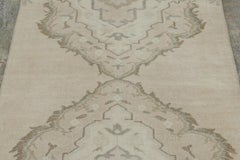 Vintage Turkish Extra-Long Runner Ornate Medallion Set in Beige - Rug & Kilim