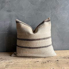 Vintage Turkish Fabric Pillow with Down Insert 22" x 22"