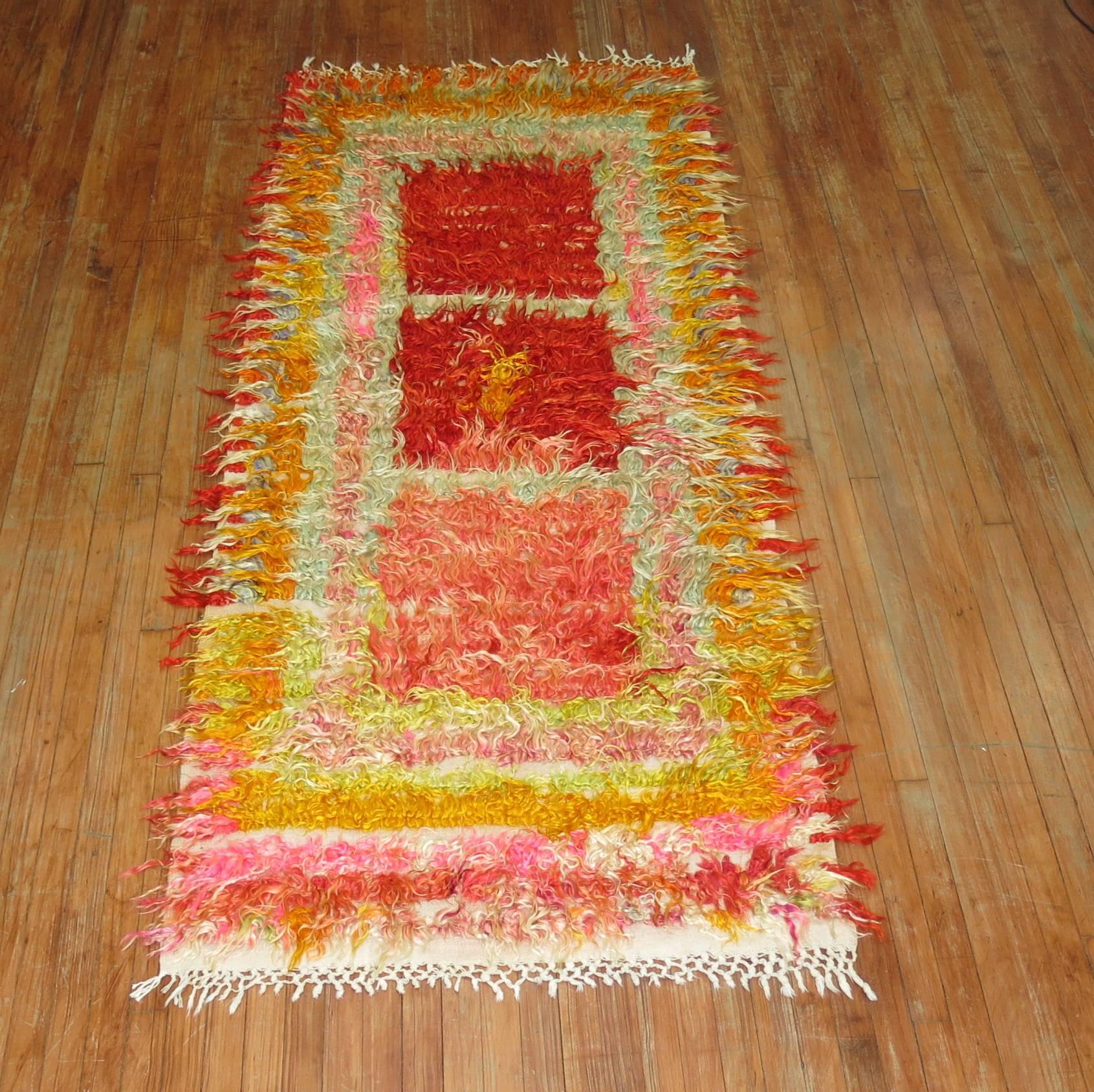 Vintage Turkish Filiki Shag Rug In Excellent Condition In New York, NY