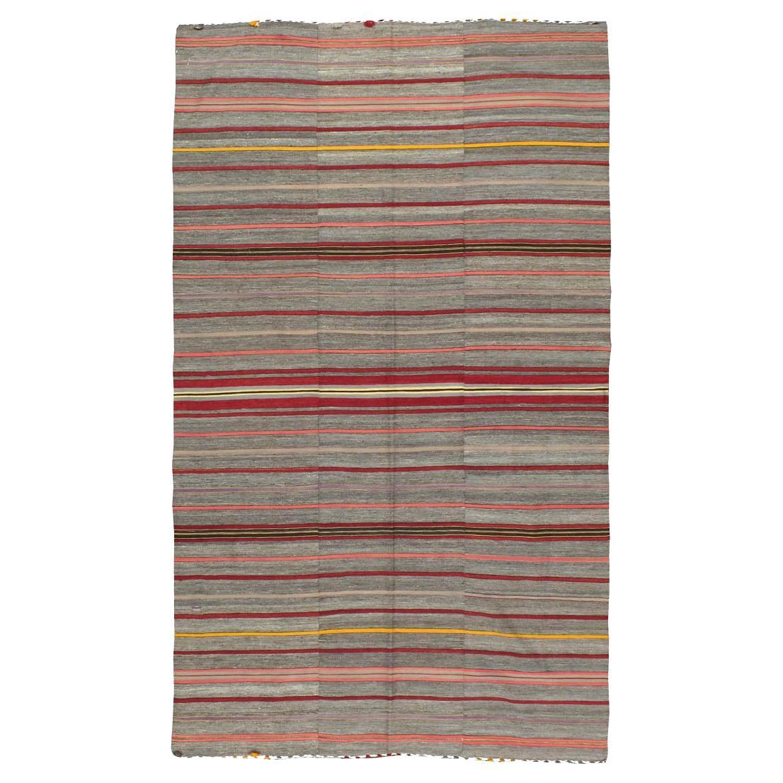 Tapis Kilim turc vintage à tissage plat
