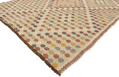 Türkischer Flachgewebe-Kilim aus den 1940er Jahren im modernen südwestlichen Bohème-Stil