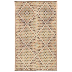 1940's Turkish Flat-weave Kilim with Modern Southwestern Bohemian Style