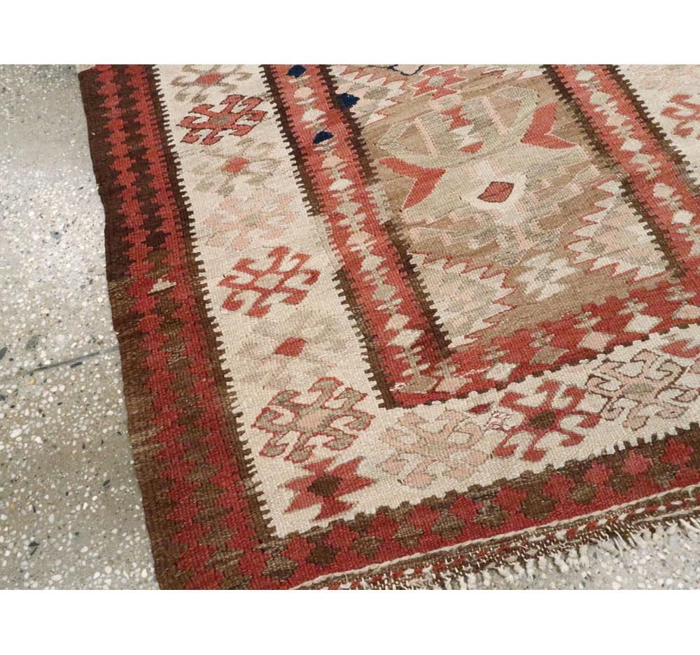 Wool Vintage Turkish Flat-Weave Kilim Runner