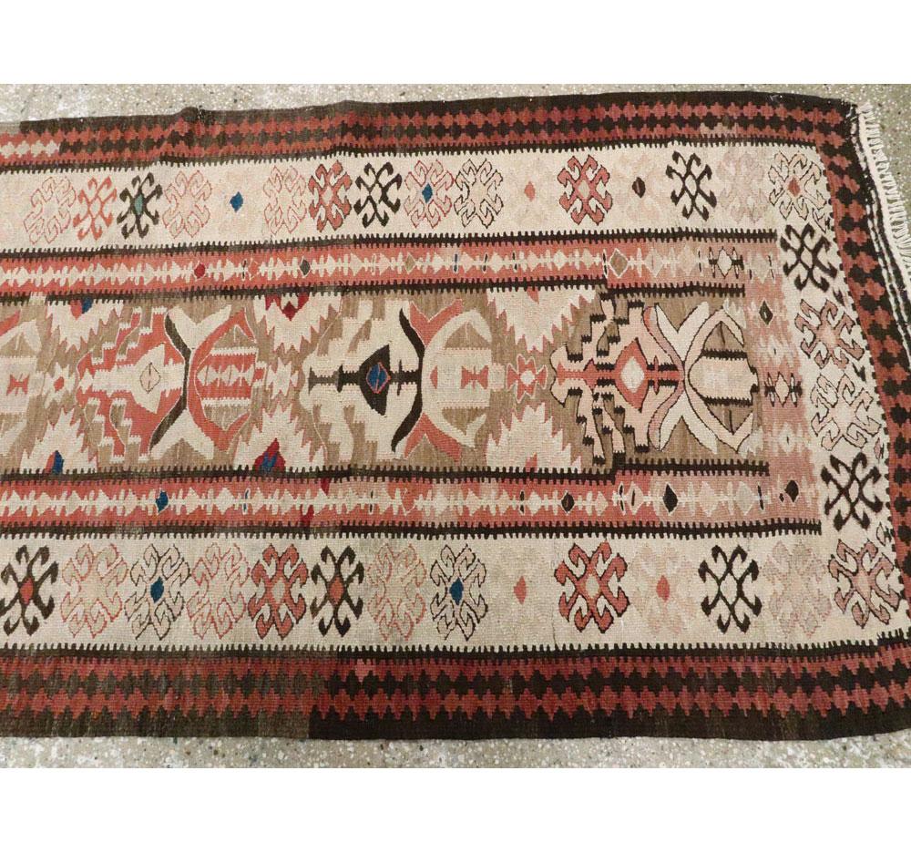 Vintage Turkish Flat-Weave Kilim Runner 1