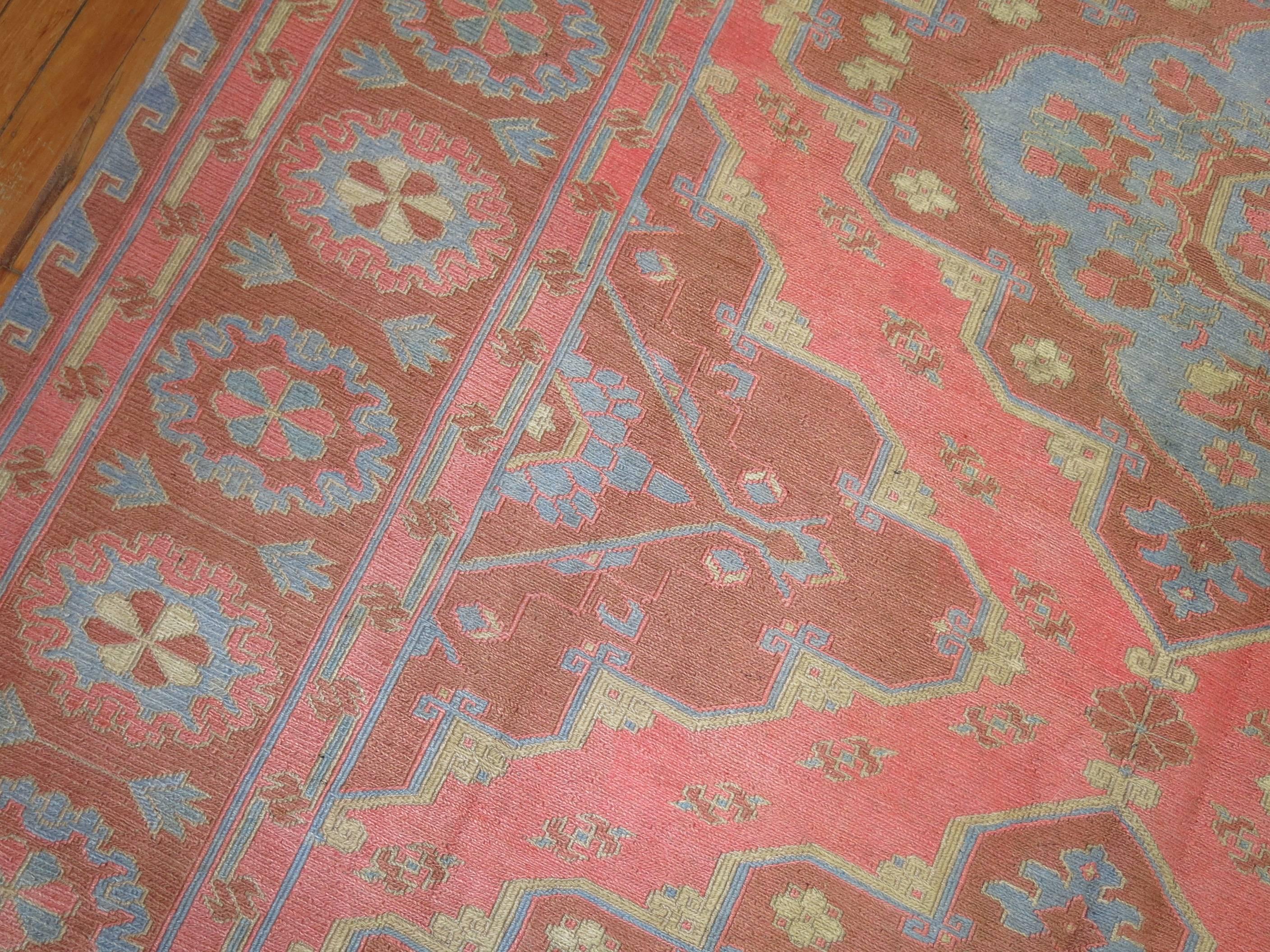 Pink Vintage Turkish Kilim Rug In Good Condition In New York, NY