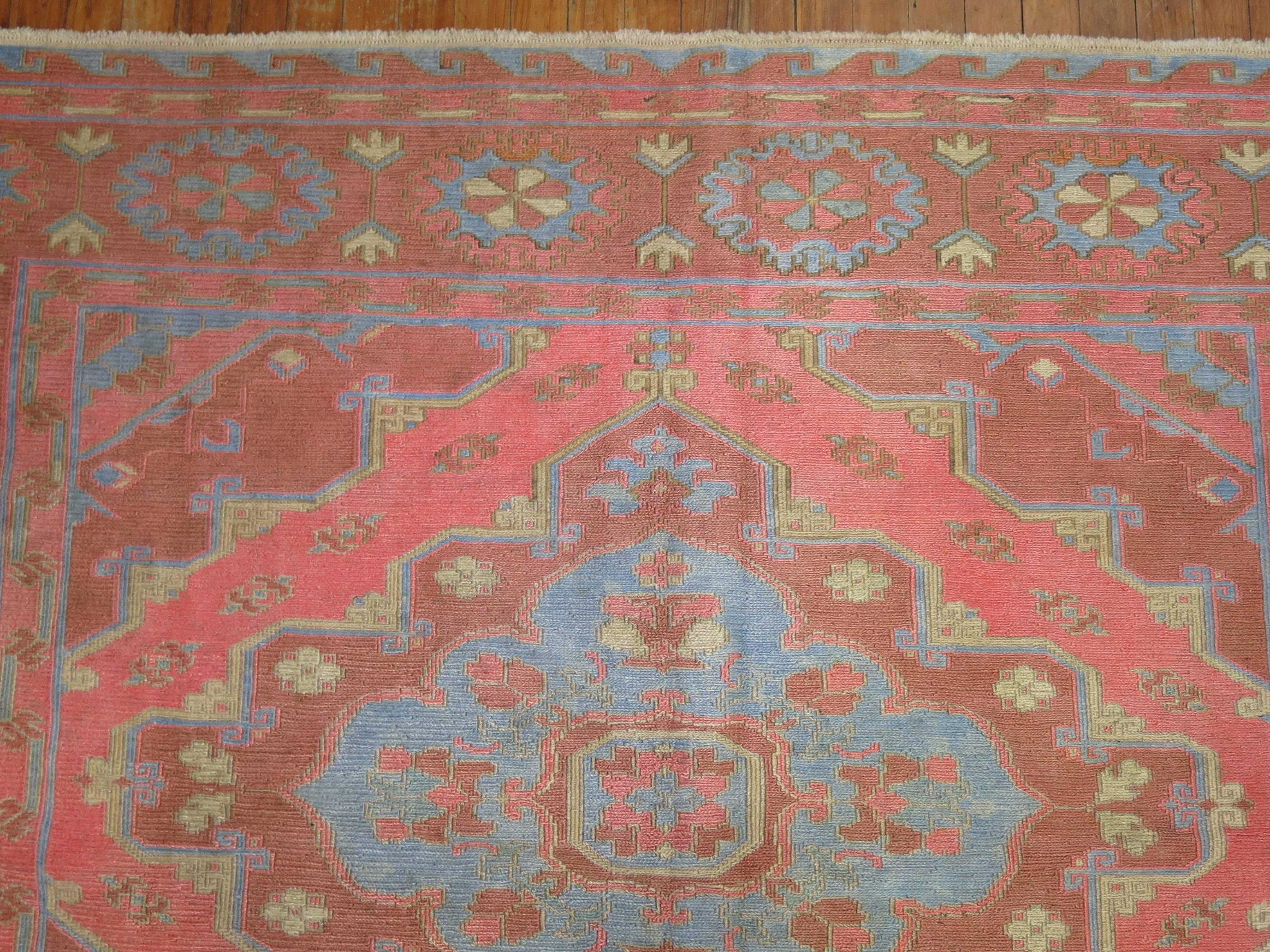 20th Century Pink Vintage Turkish Kilim Rug