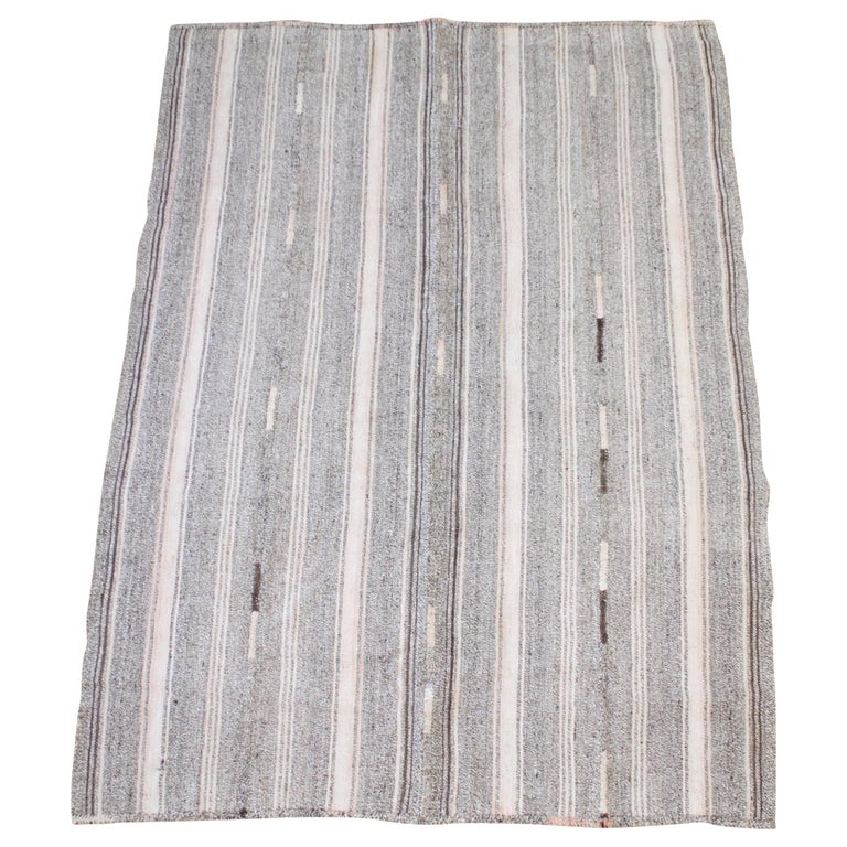 Vintage Turkish Flat-Weave Rug with Brown and Blush Tones For Sale at ...